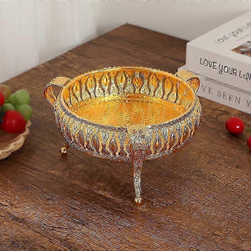 European Vintage Fruit Plate High-end Round Hotel Glass Plate Multi-layer Fruit Basket Fashion Creative Cake Plate Ornaments