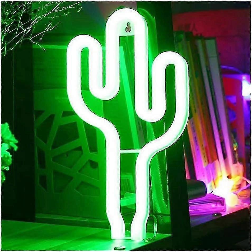 Cactus Neon Light Sign LED Cactus Lights Wall Lamp Room Decor Battery USB Operated Neon Lights Neon Signs Cactus Lamps Light up for Children's Bedroo