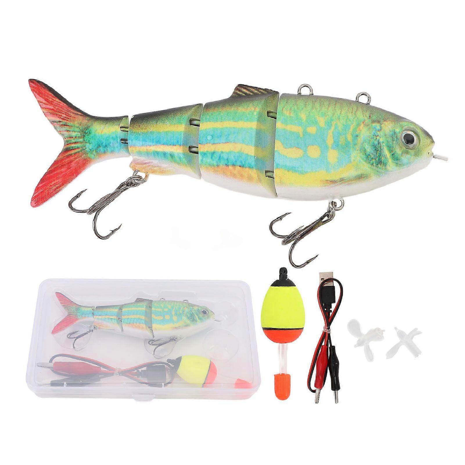 Electric Fishing Bait USB Rechargeable Multi Jointed Lifelike LED Electric Lure for Freshwater BL X19