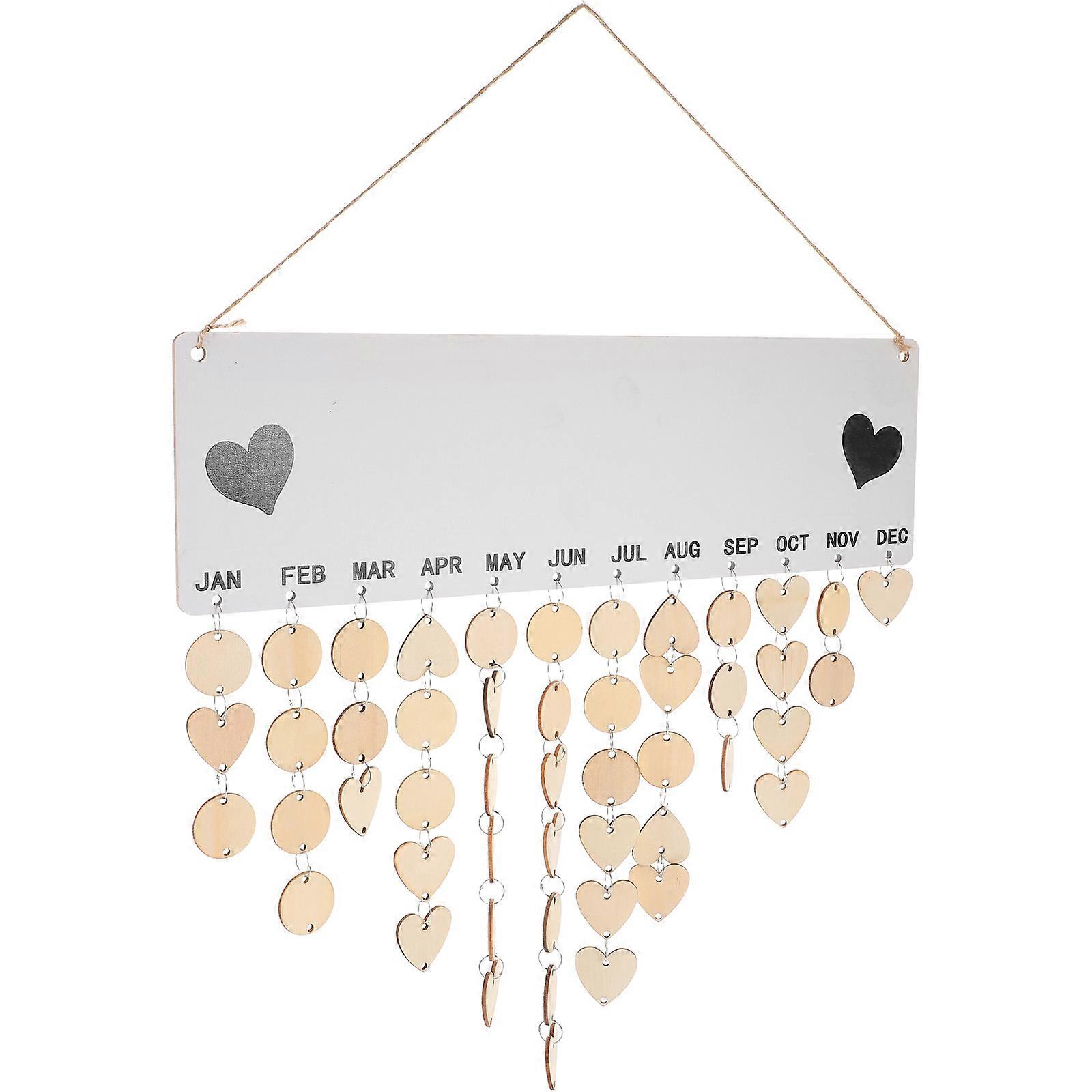 Wood Calendar Adorn for Birthday Reminder Plaque 4Sets