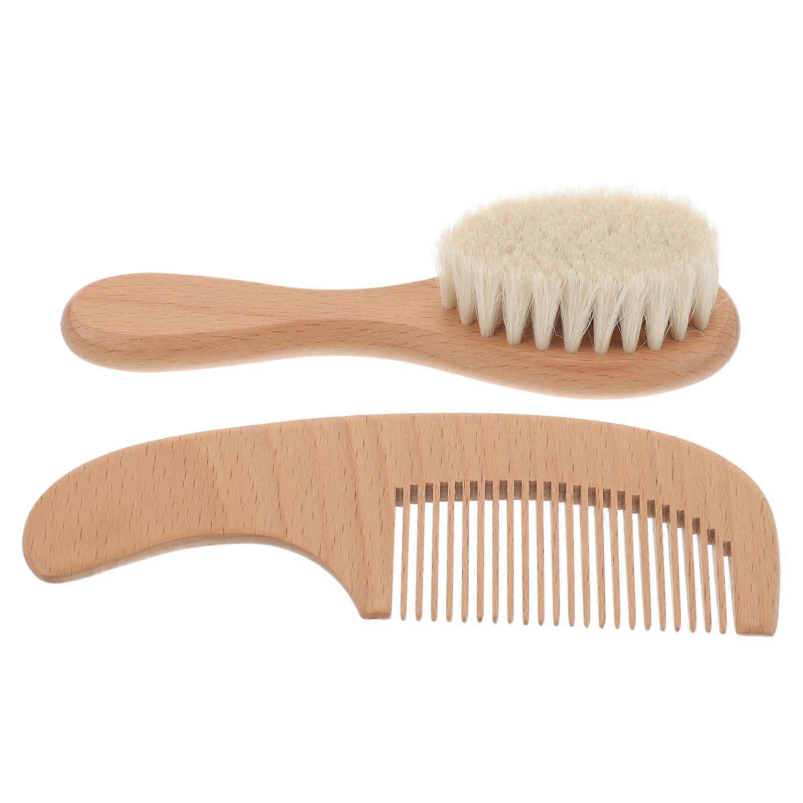 Baby Hair Brush Wood Scalp Cleaning Brush for 4Sets Assorted Color