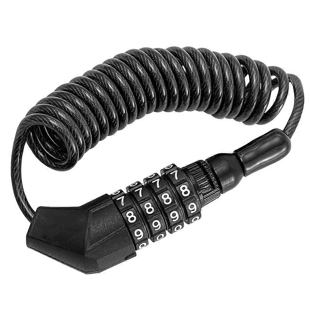 Bike Password Lock Durable Lock Cable for Bicycle and Motorcycle Black Steel Zinc Alloy Pvc for Water Resistance 1Set