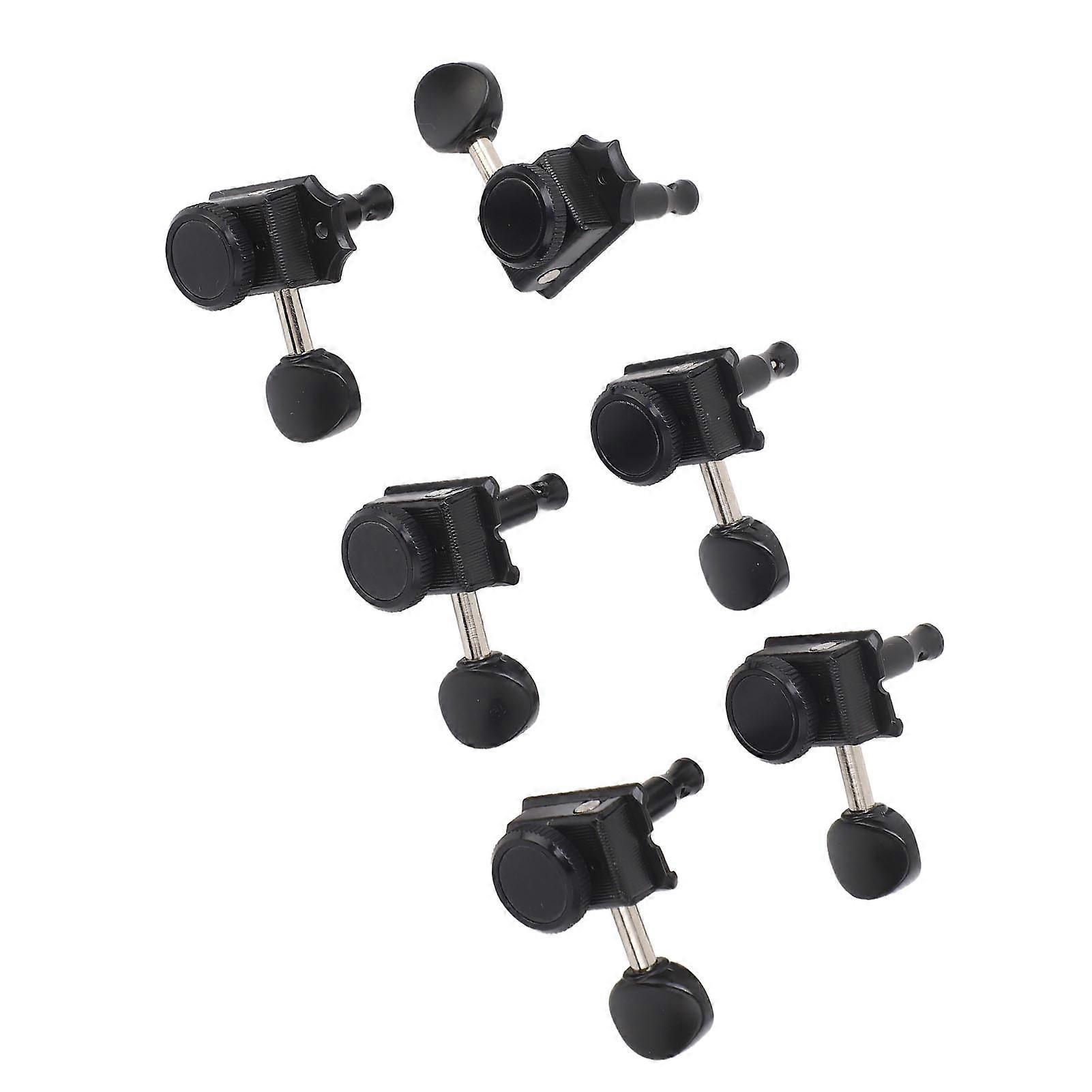 6PCS Black Zinc Alloy Right Hand Guitar Locking Tuning Peg Set