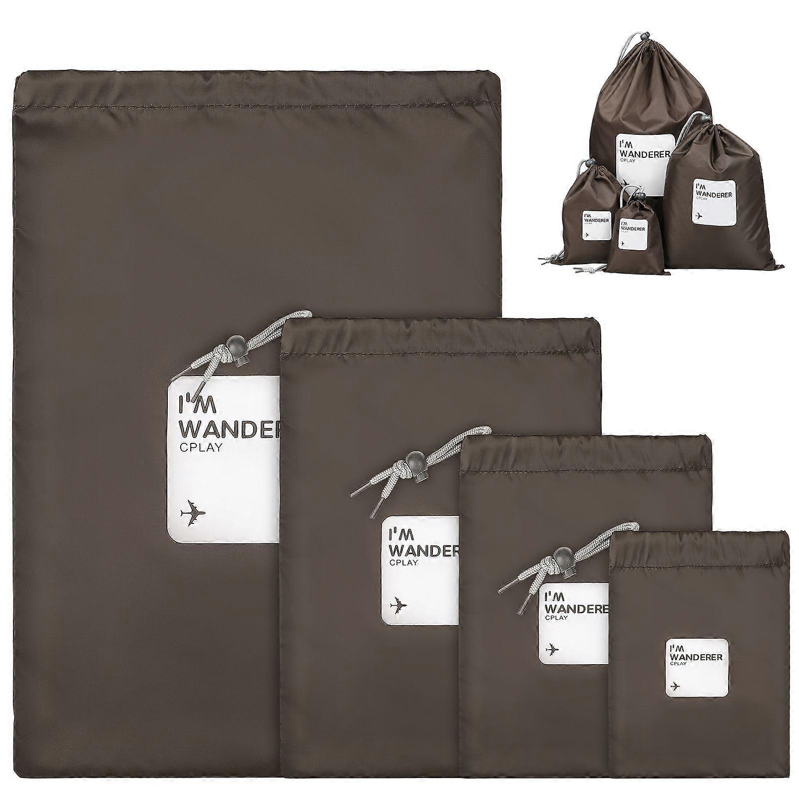 4 Pcs Portable Drawstring Storage Bags Travel Packing Cubes Reusable Saving Space Pouches Organizers