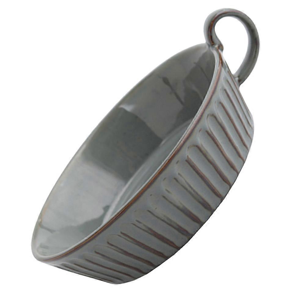 Ceramic Breakfast Tray Multipurpose for Home Use Grey Ceramic Bowl