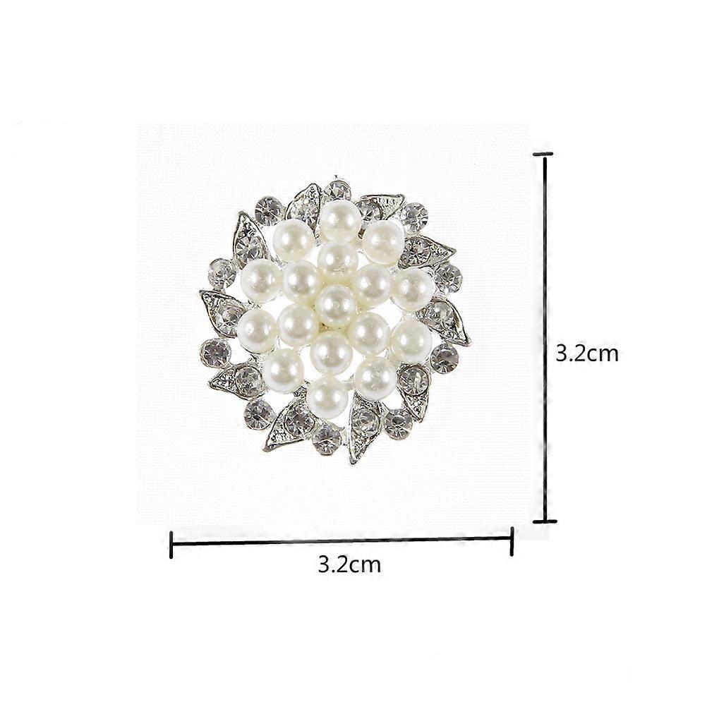 Jewelry Accessories Metal Pearl Buttons for DIY Crafts 15Pcs Silver Set