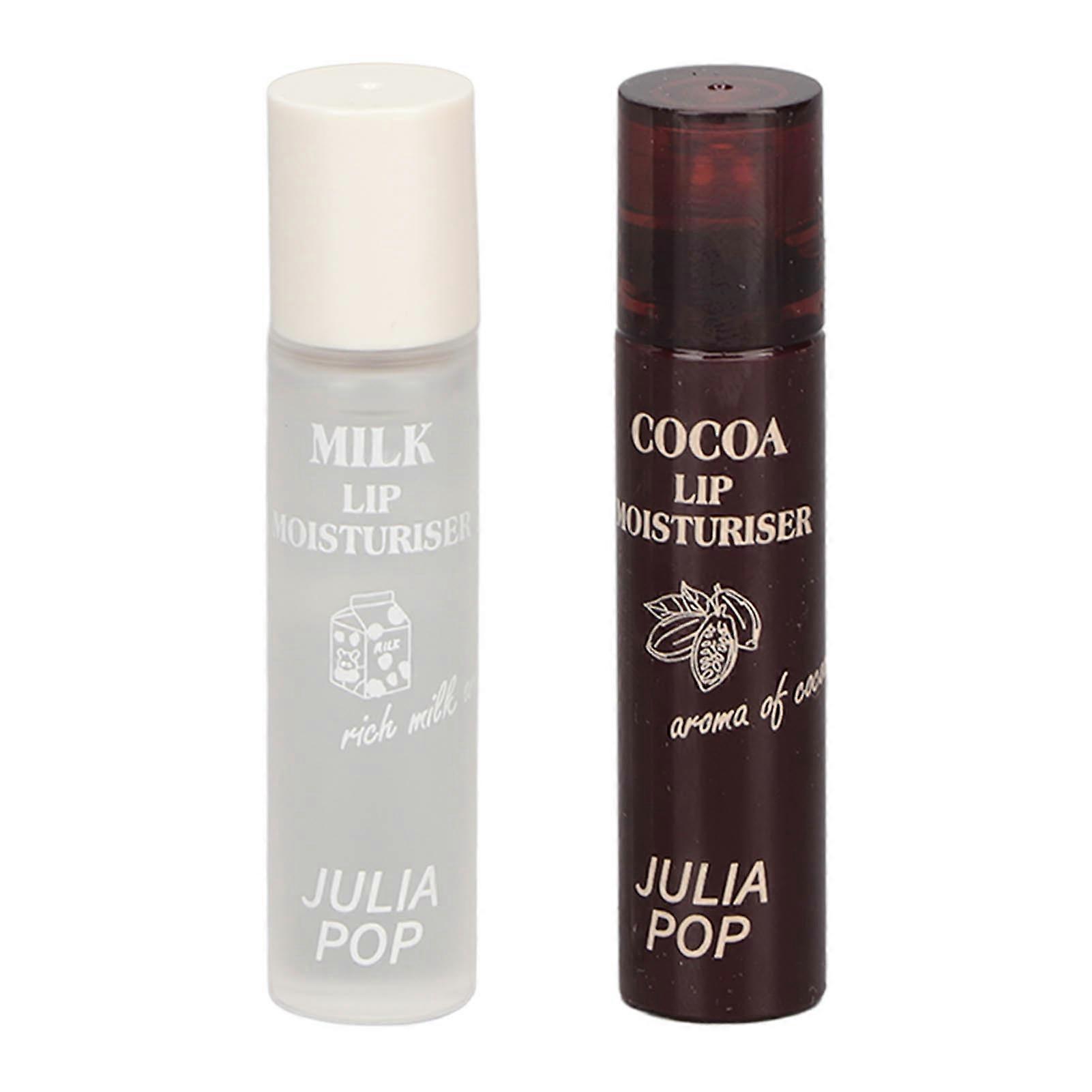 Lot de 2 brillants à lèvres à bille hydratants au lait de cacao, nourrissants, réparateurs de jour et de nuit, 5 ml