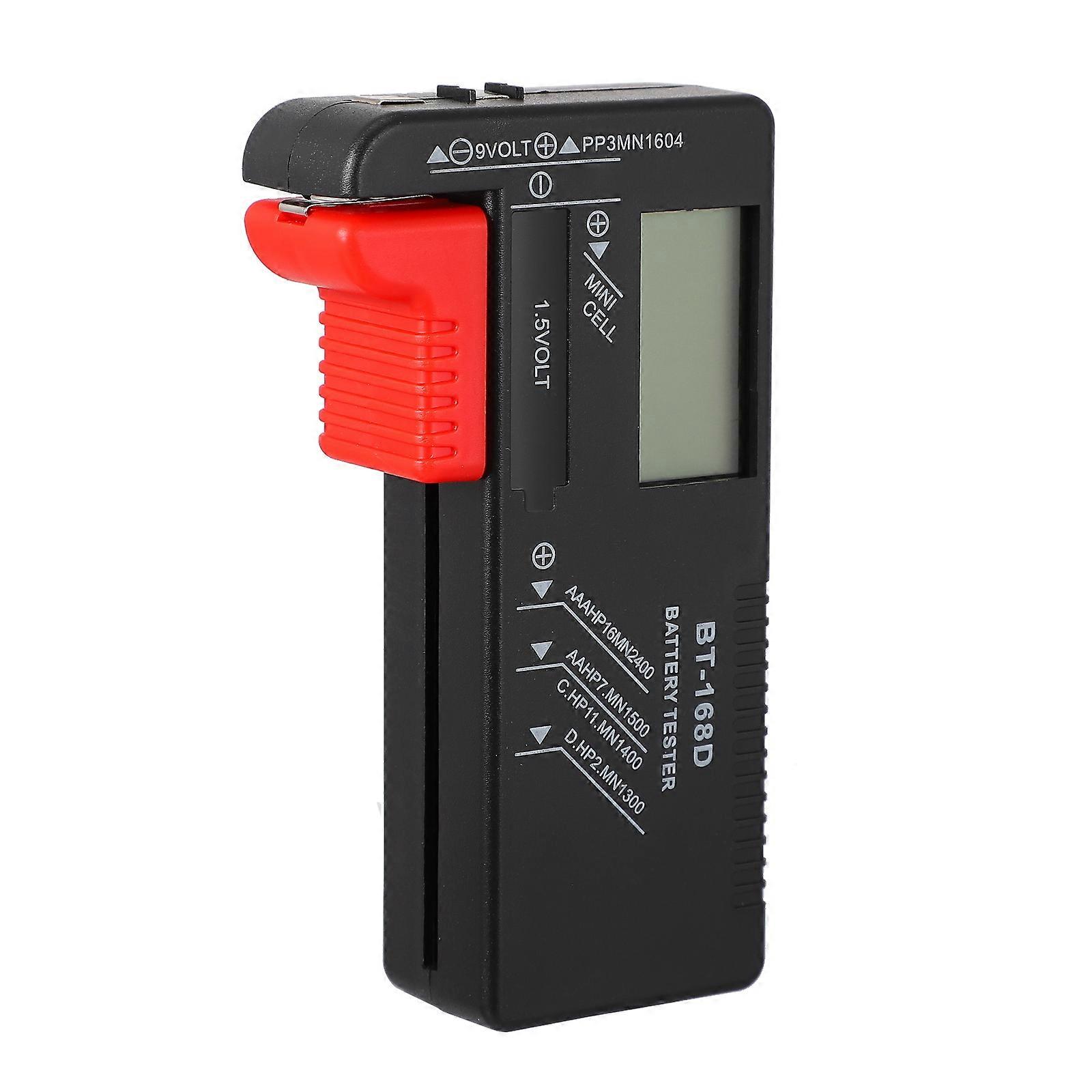 Battery Tester Black Battery Checker for Testing 9V 1.5V Batteries 1 Unit