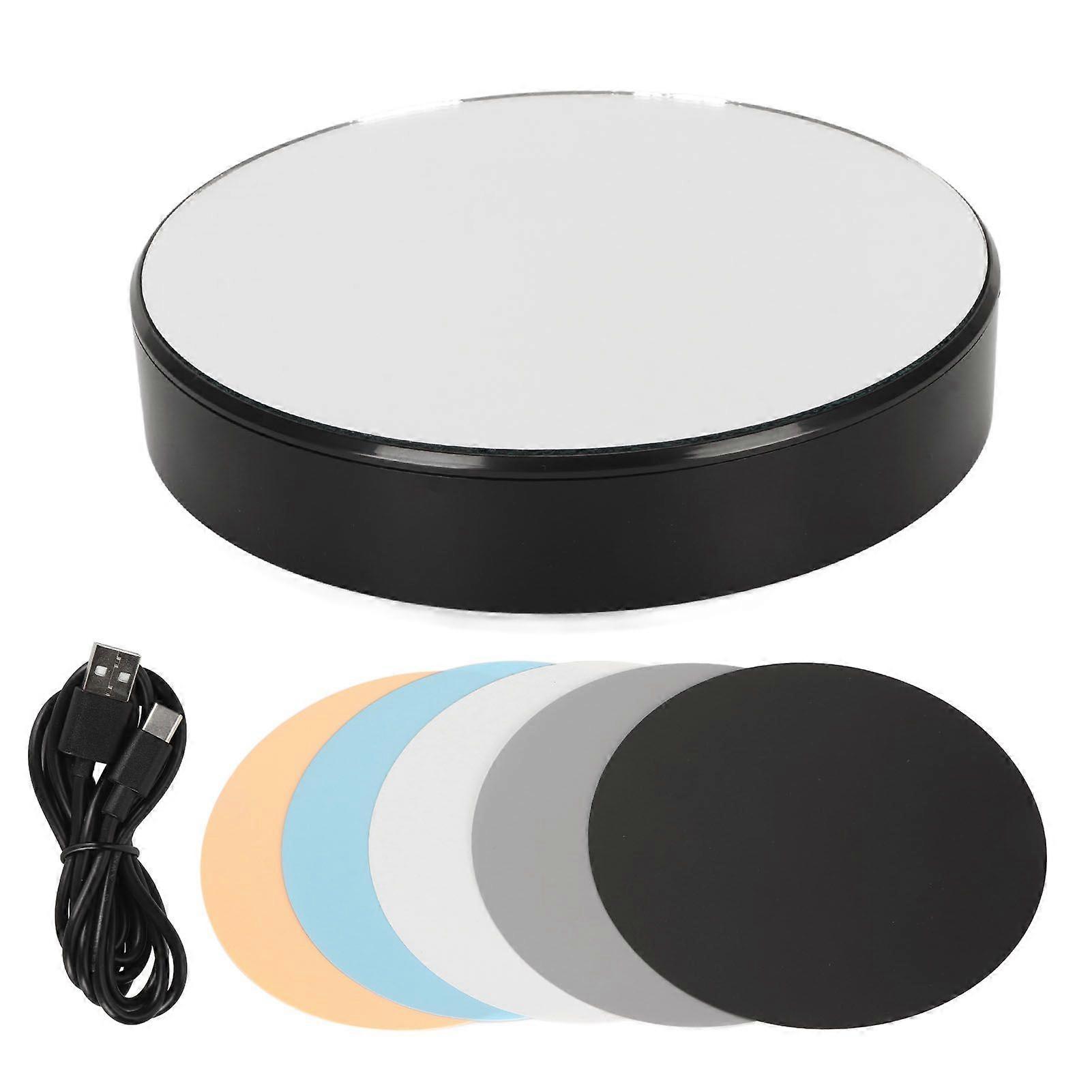 Motorized Rotating Display Stand 360 Degree White Light 5kg Load Capacity Electronic Turntable Display Stand for Photography
