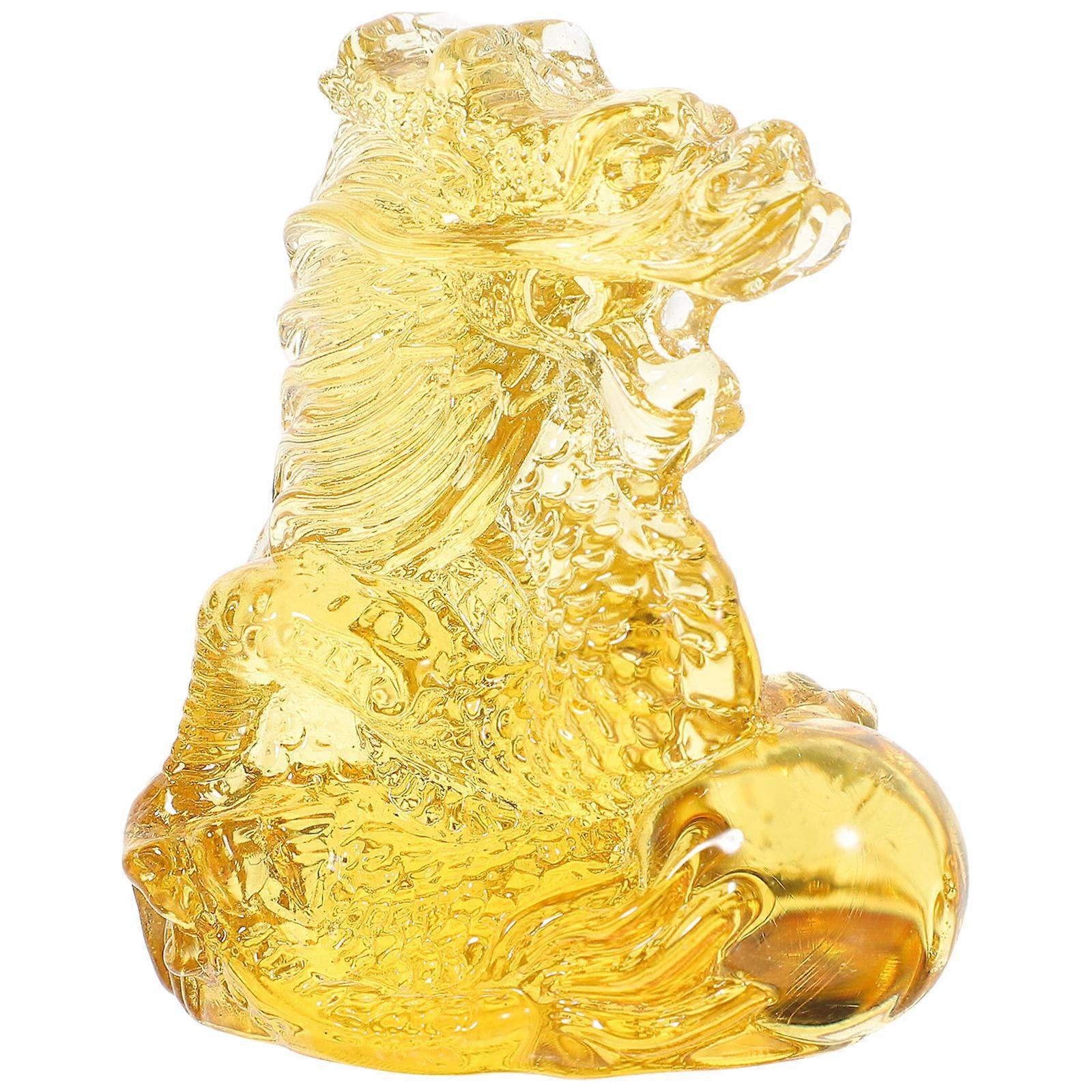 Glass Dragon Ornament Mini Figurine for Table Display 5Pcs