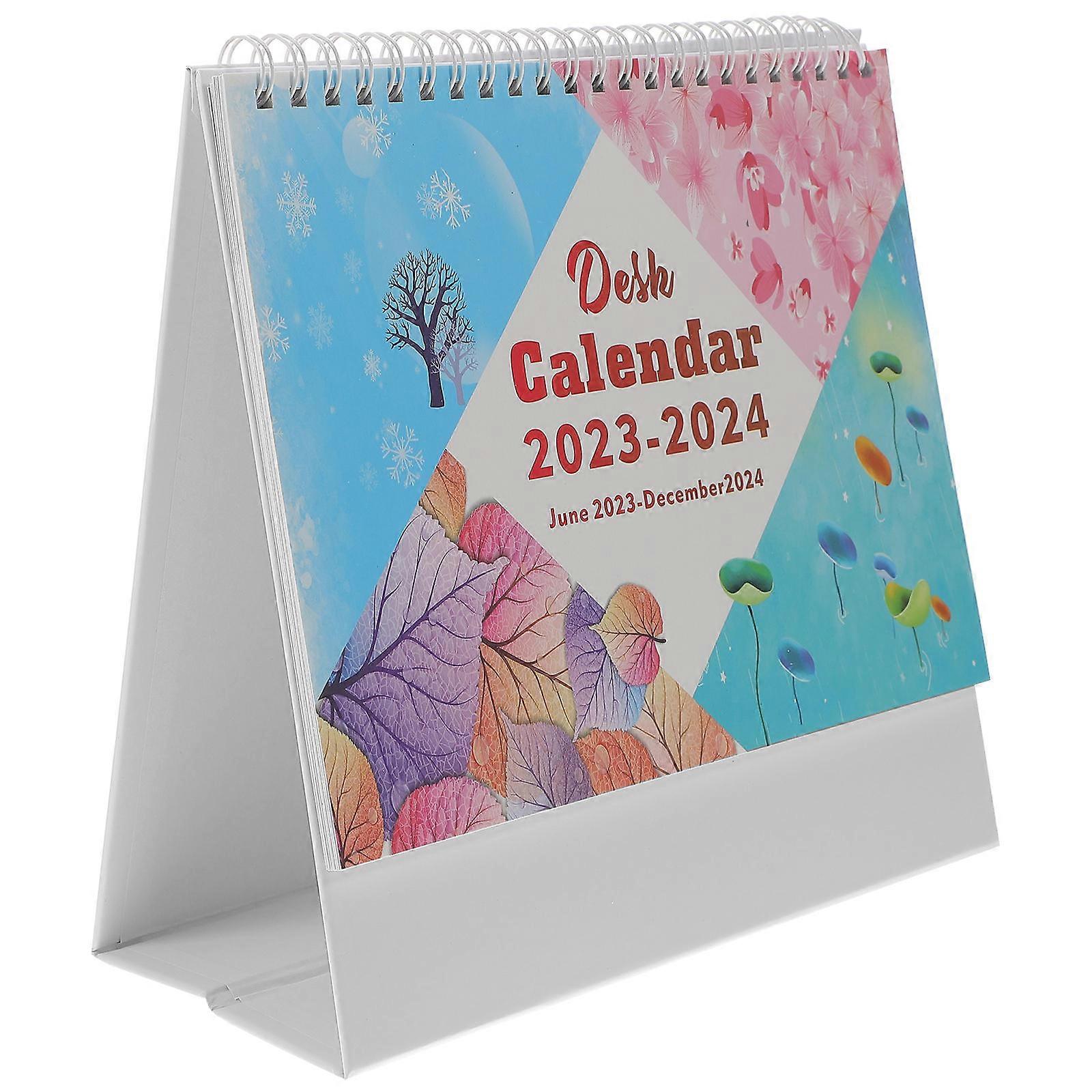 Paper Desk Calendar 2024 Office Desktop Calendar for Organization 2Pcs