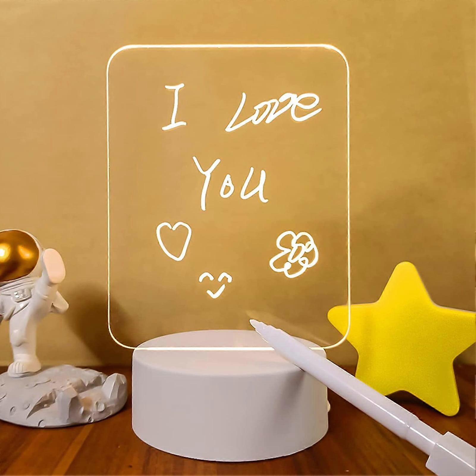 Sunjoy Tech LED Night Light Plug-and-Play, Soft Lighting, Energy-saving, Flicker Free, Erasable Message Board Lamp, Bedroom Supplies