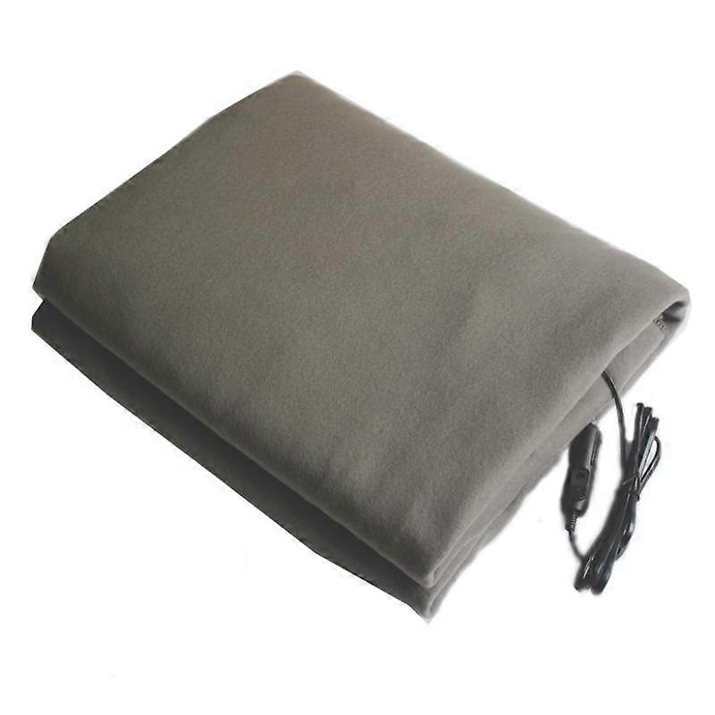 12V Car Electric Blanket for Road Trips Temperature Control Type Gray