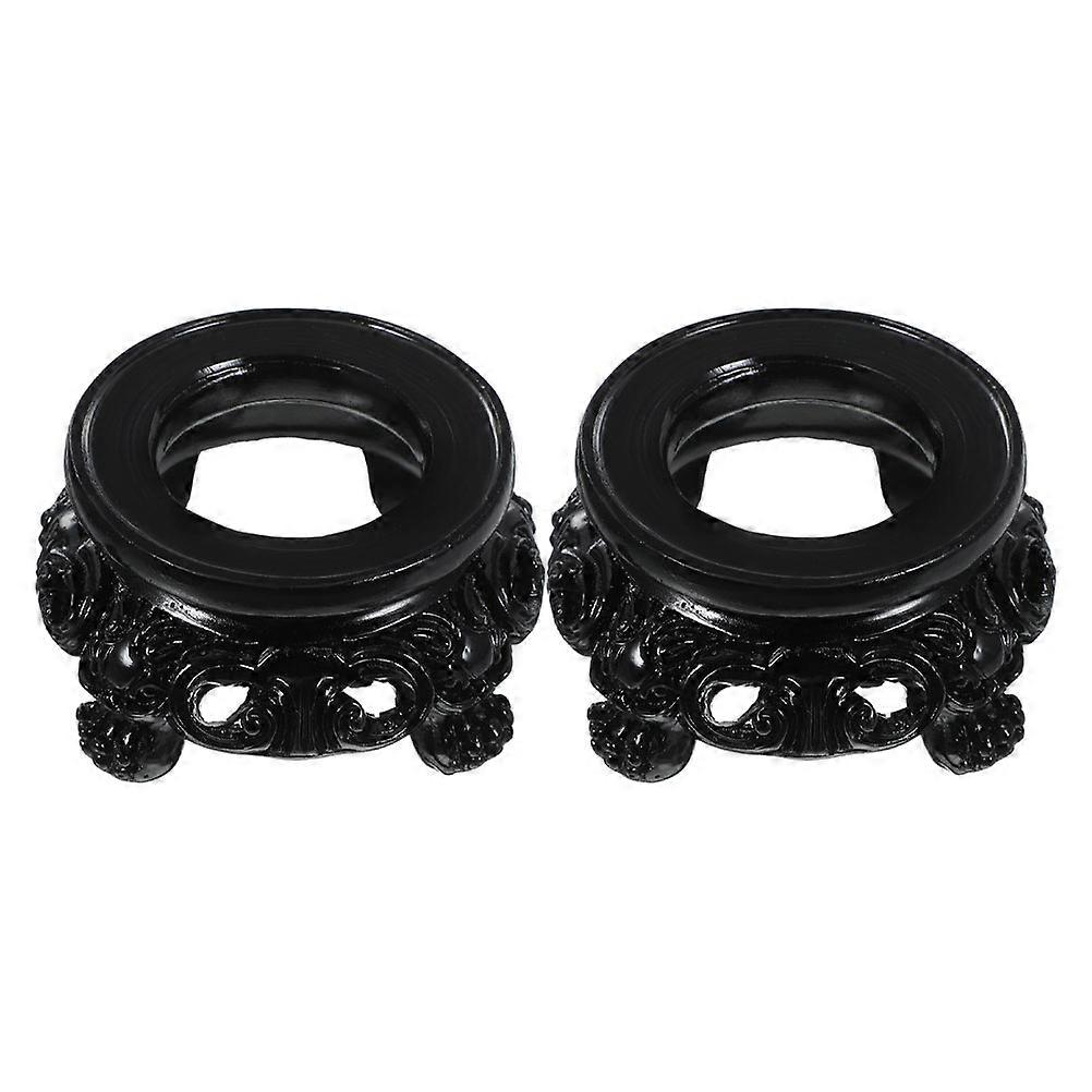 Resin Crystal Ball Stand Decorative Holder for Display 6Pcs Black Sphere