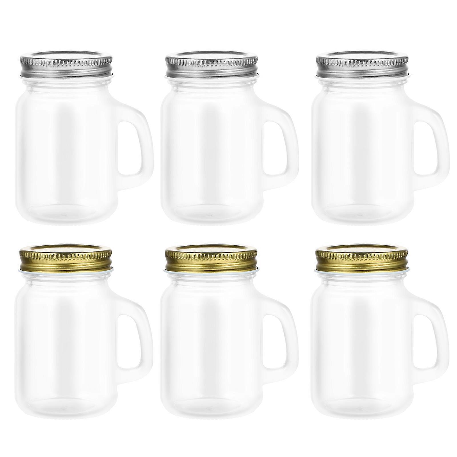 6Pcs Square Glass Jar With Lids For Salads Canned Fruits Food Storage Sealed 8.5X7X5.5CM