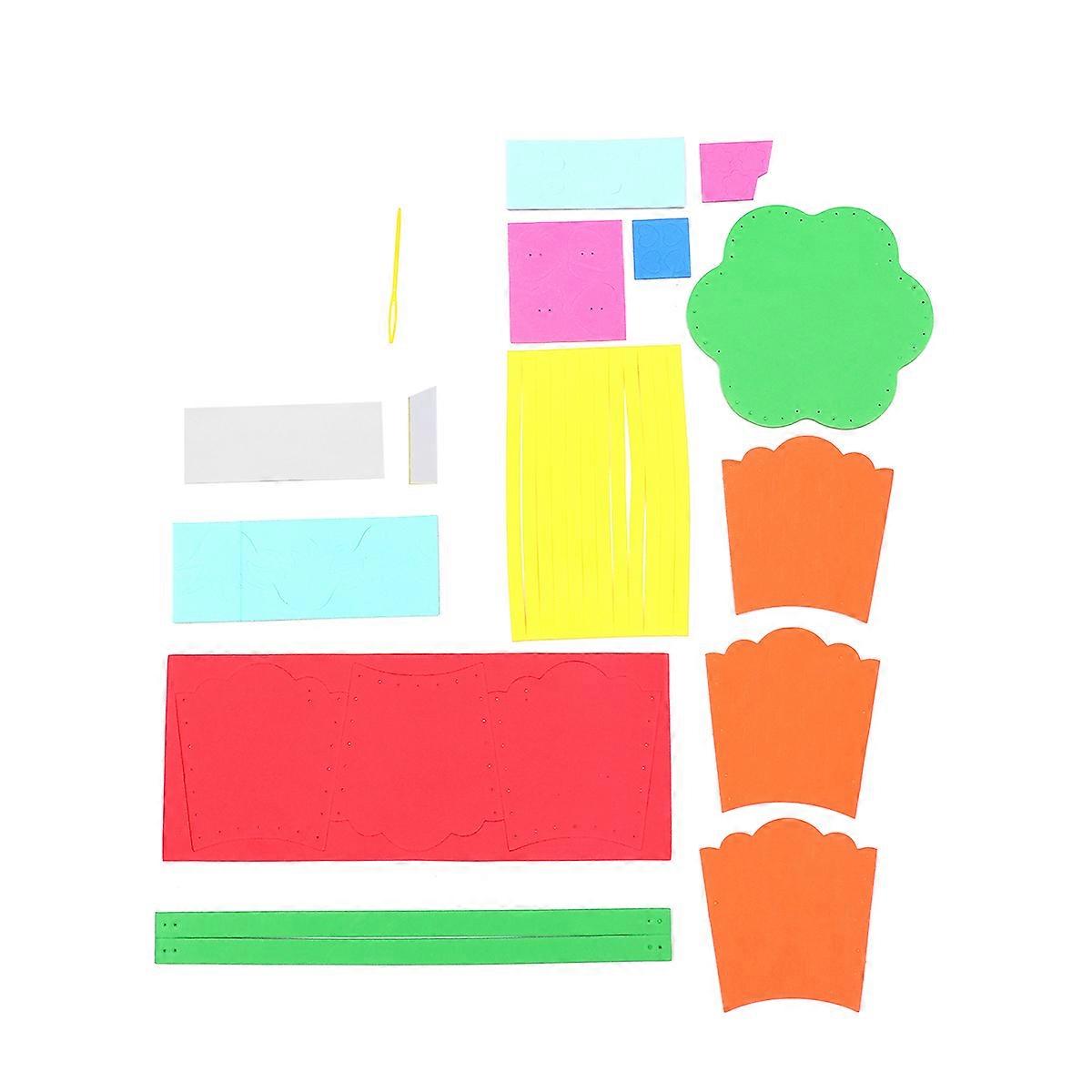 Εκπαιδευτικές τσάντες ραπτικής DIY για παιδιά και προσχολική ηλικία σε μπλε πράσινο πορτοκαλί χρώμα 6 σετ για μαθήματα χειρωνακτικής