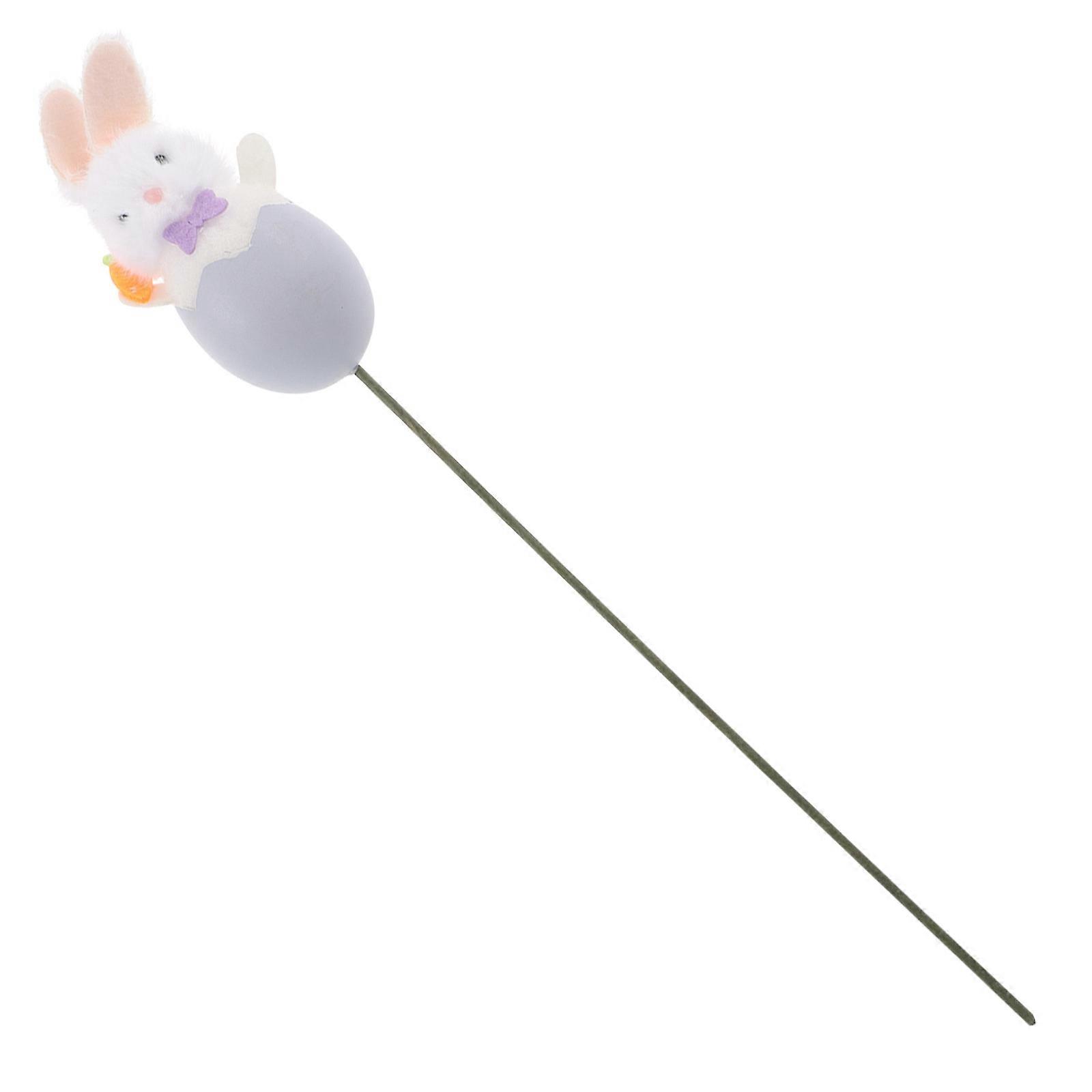 Artificial Easter Flower Picks Bunny Rabbit Stems for Decor 2Pcs Violet
