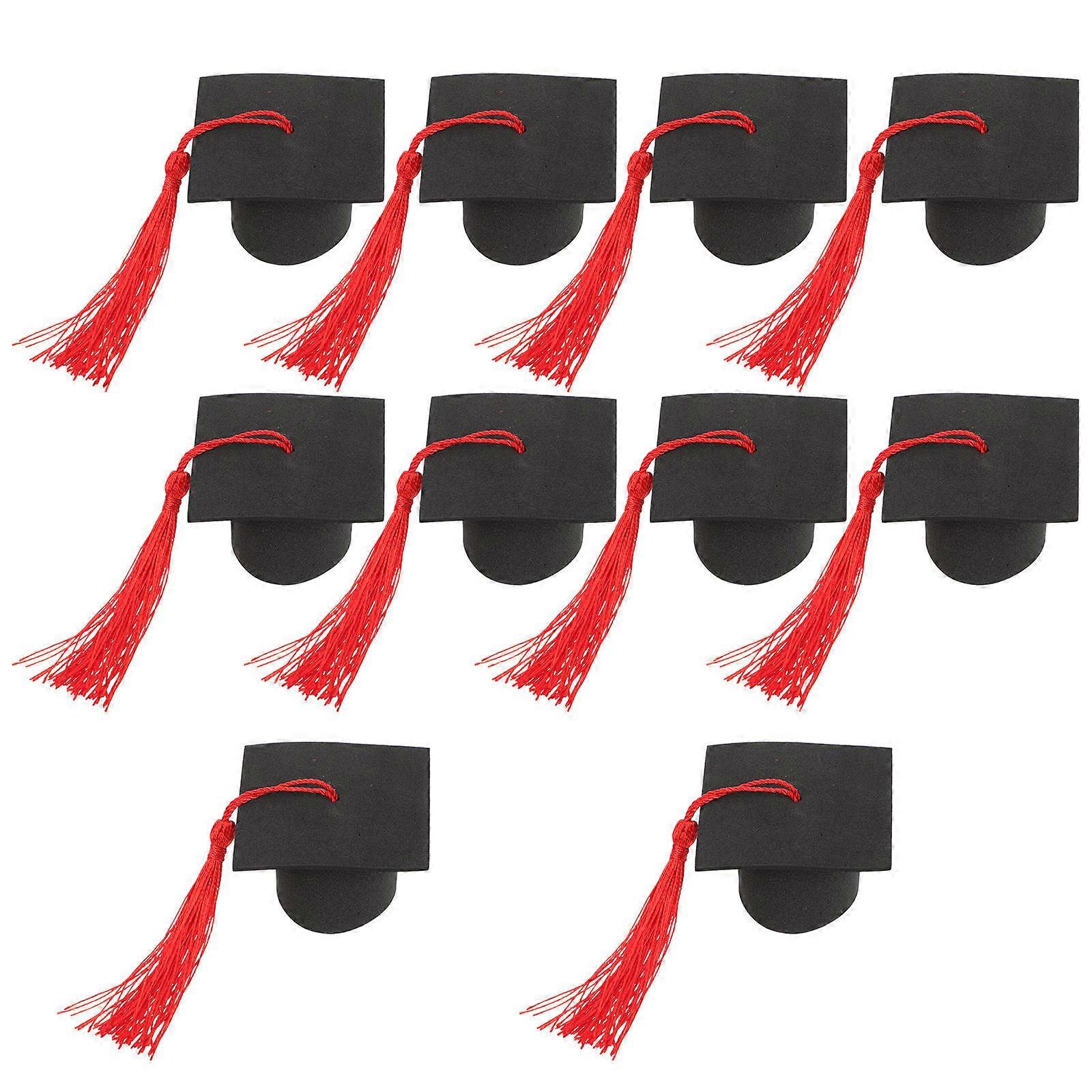 Mini Graduation Caps Cake Decor for Party Decoration 100Pcs Red