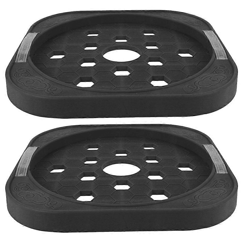 Wheeled Gas Tank Base 2Pcs Round Gas Tank Tray Designed For Kitchen Use And Restaurant Dark Grey Protect Floor And Keep Clean