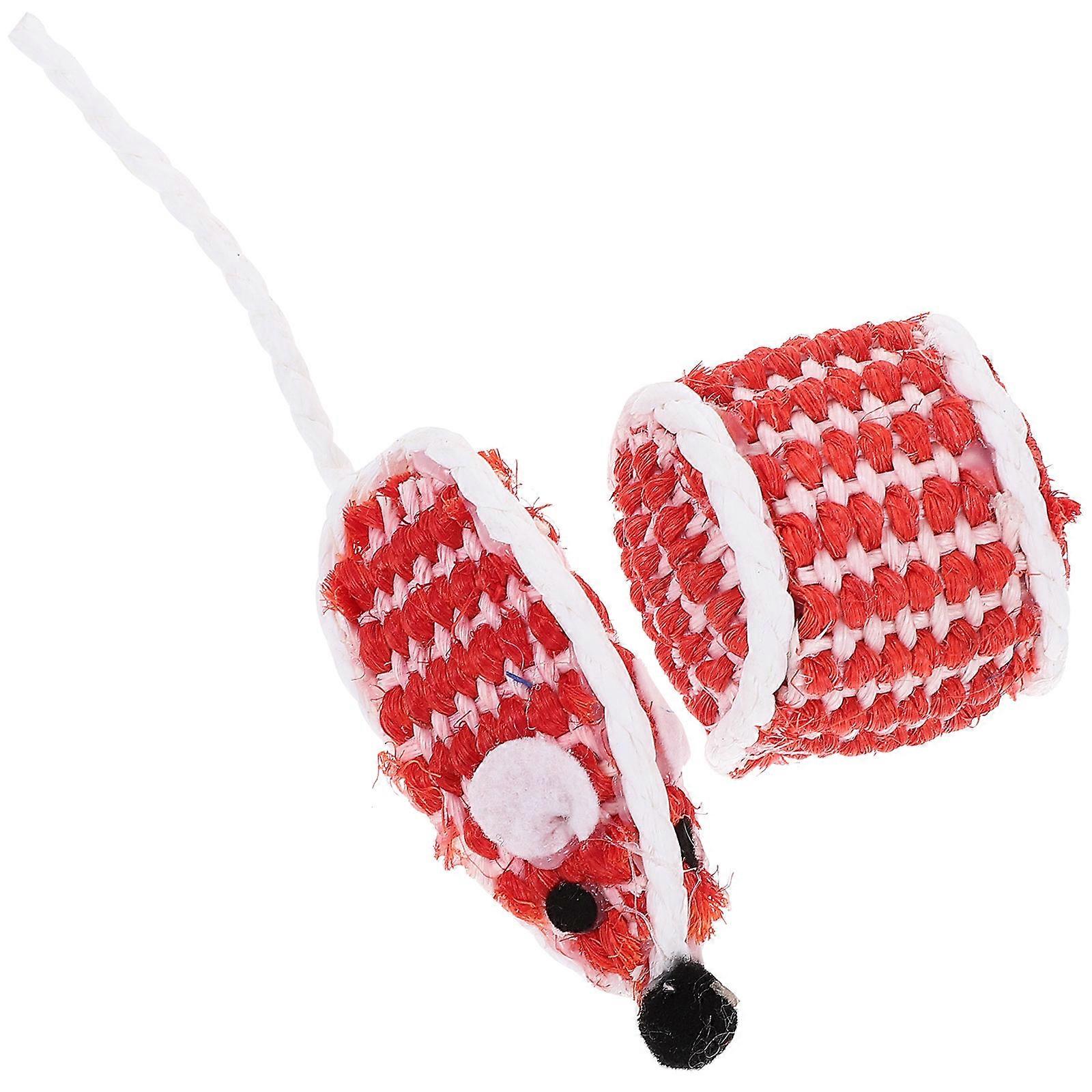 Mouse Shape Cat Teasing Playthings For Indoor And Outdoor Play Pet Cat Supplies 14x3.5x4cm Exercises Paw 2 Sets
