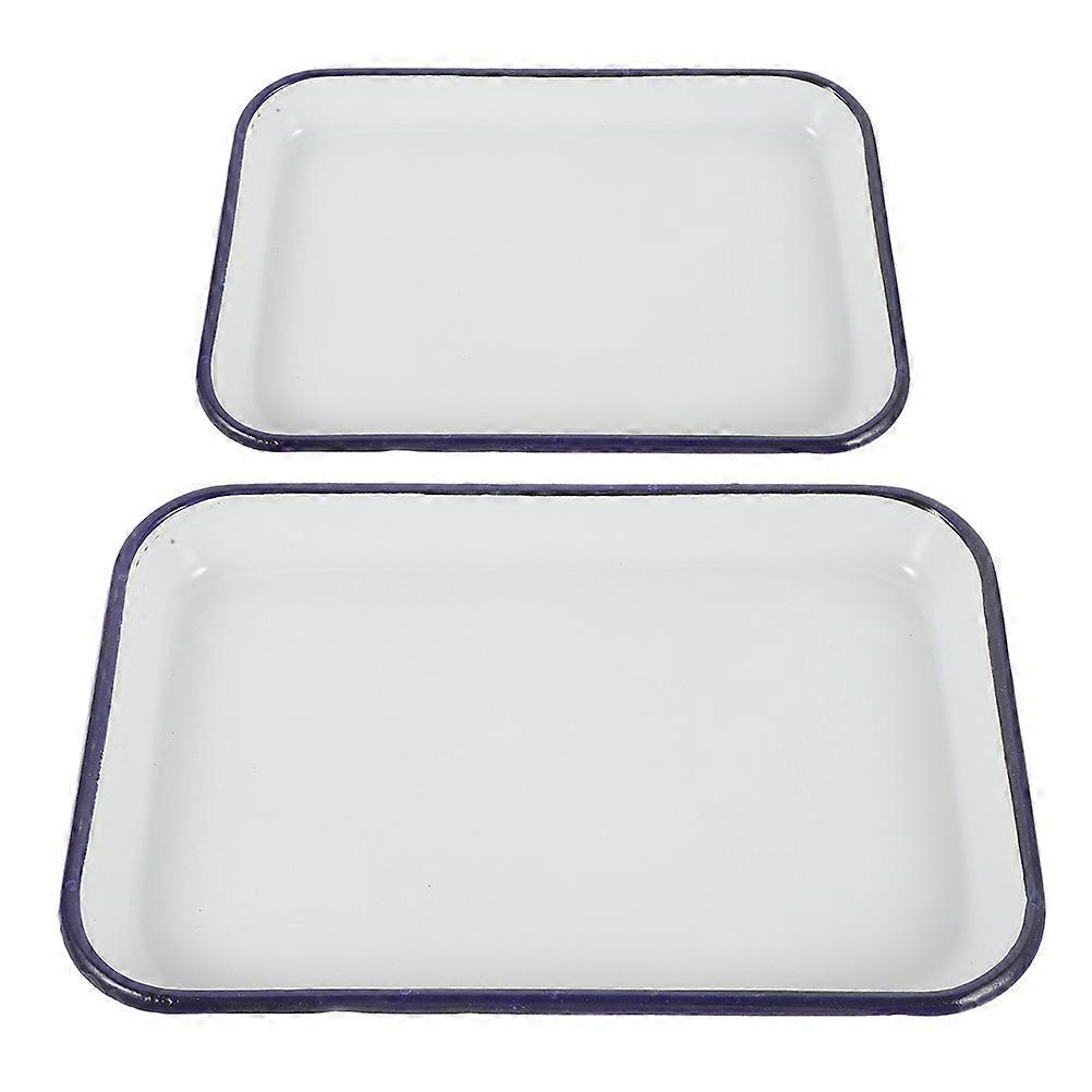Enamel Baking Tray Rectangular Roasting Pan for Kitchen 4Pcs
