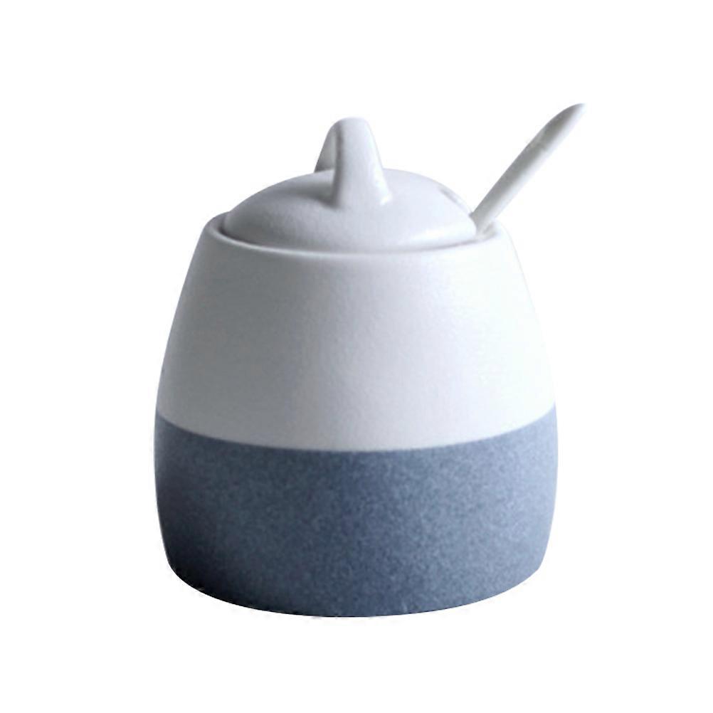 Sugar Jar for Storage 3Pcs Ceramic Dressing Pot with Spoon Multi Color