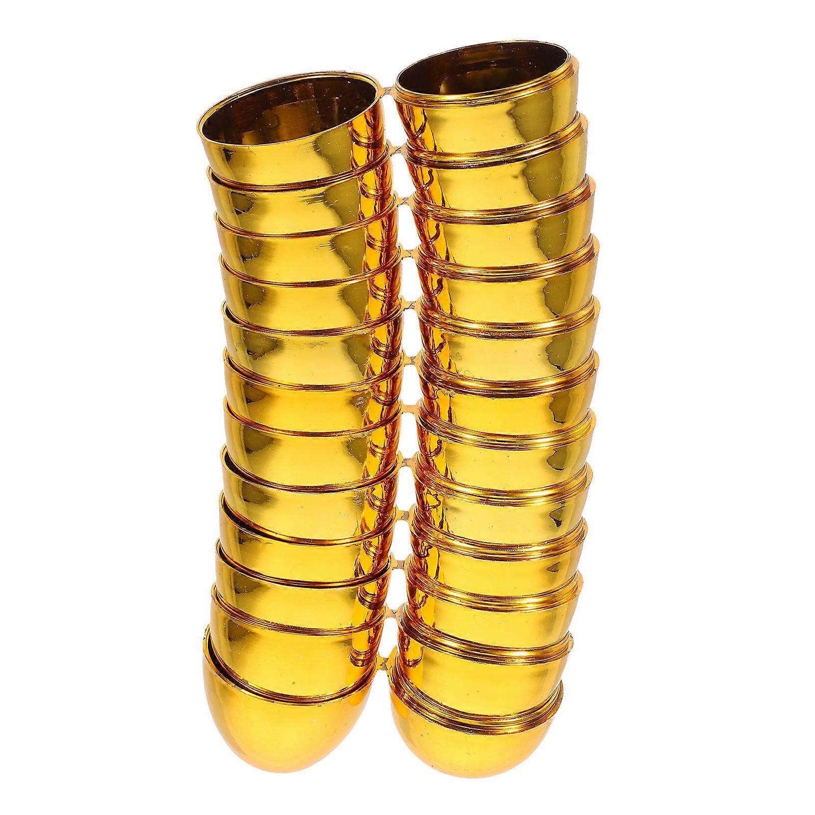 DIY Fillable Plastic Easter Eggs for Storage 24Pcs Golden Easter Eggs