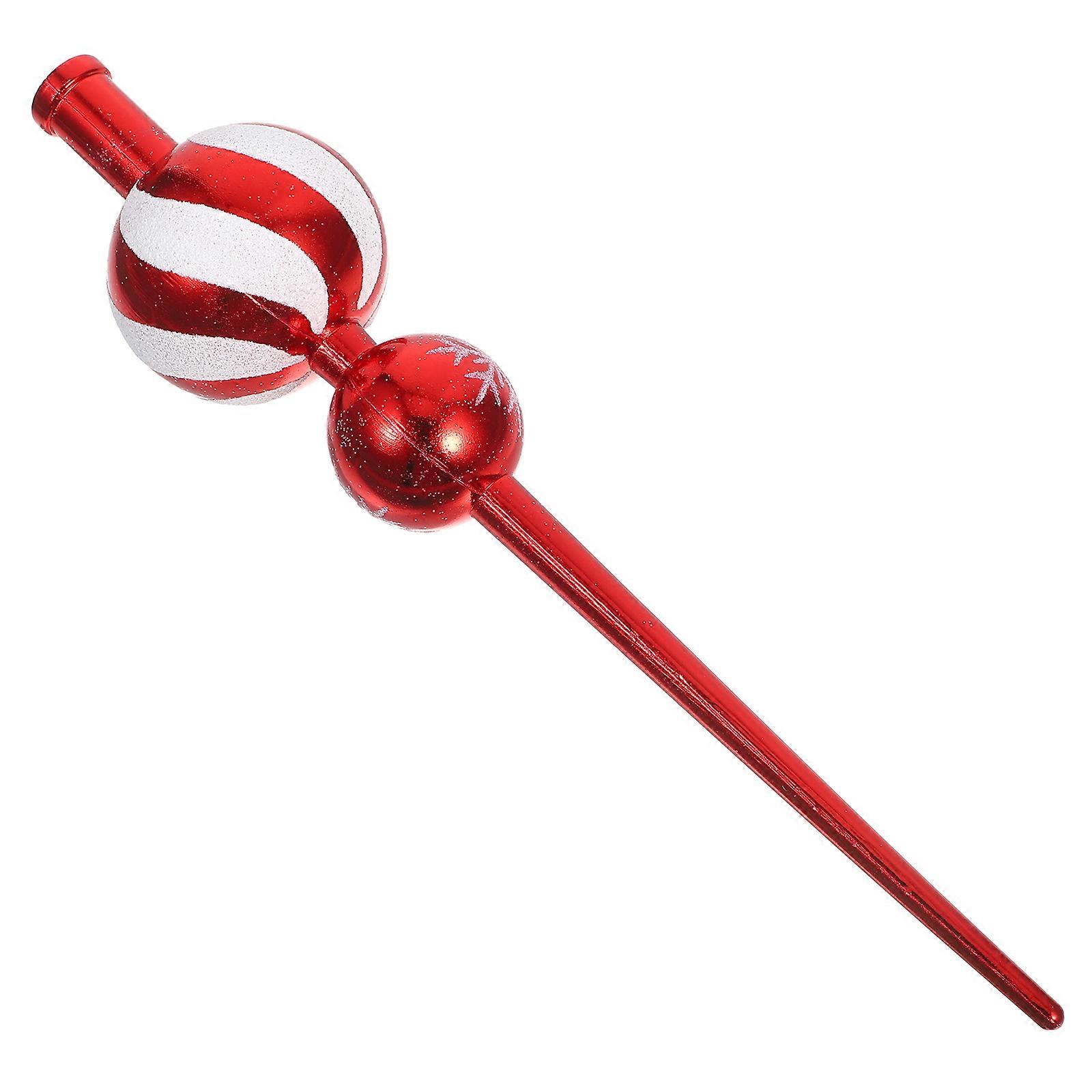 Holiday Tree Embellishments Spherical Christmas Tree Globe Ornaments for Xmas Party Red Plastic Decoration 1Pack