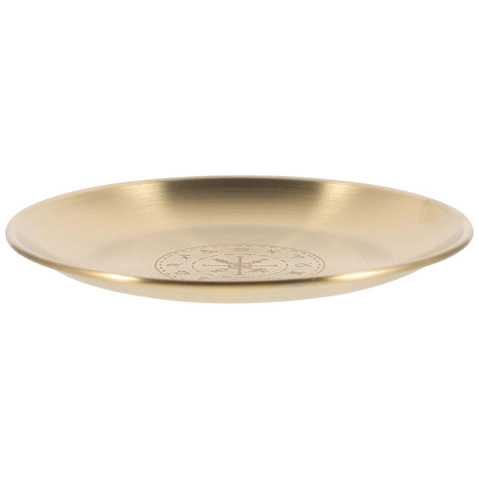 Golden Trinket Display Tray 2Pcs For Spiritual Practitioners Rituals And Home Decoration 14.3X14.3CM