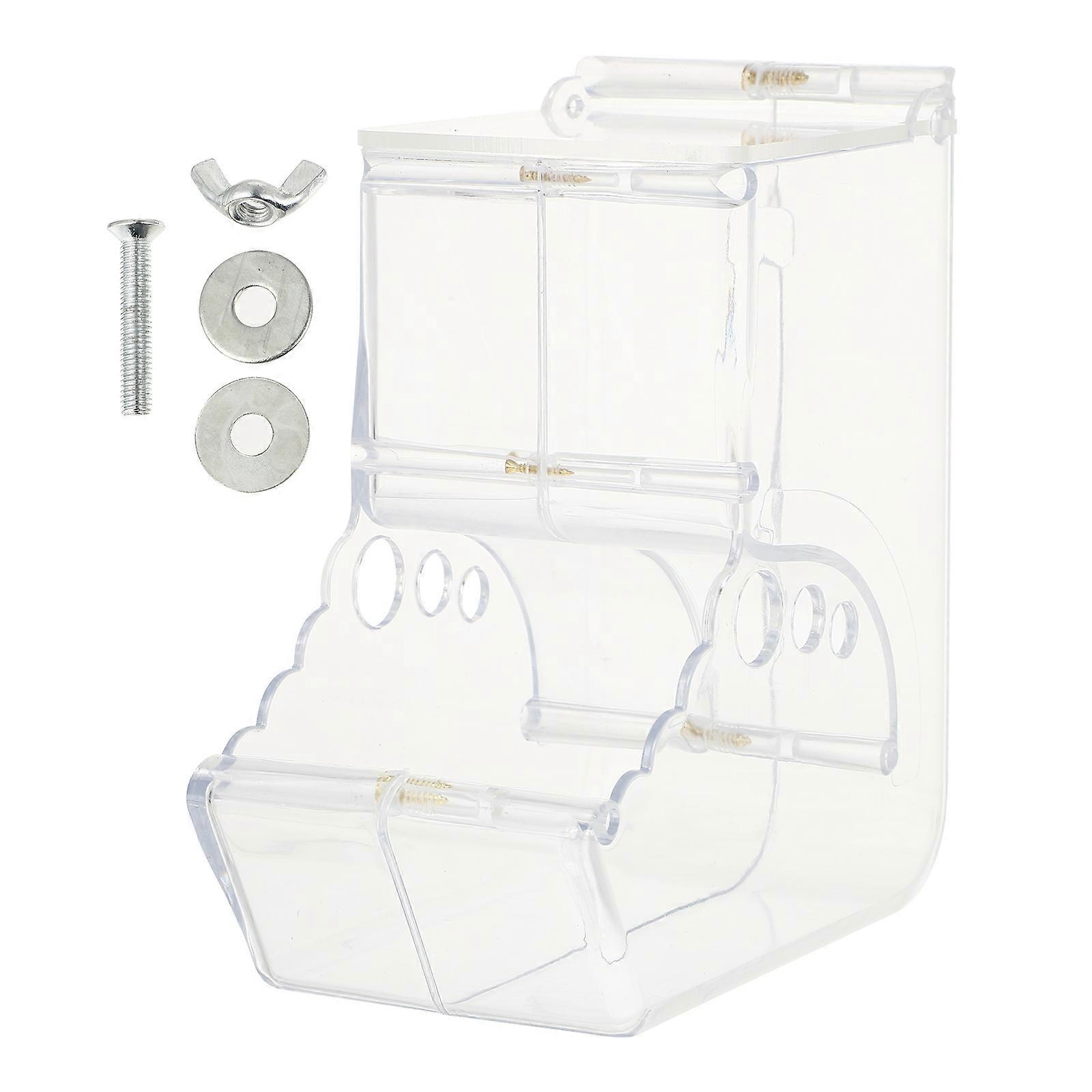 Hamster Feeder Transparent Pet Food Holder for 2Pcs Automatic Feeding