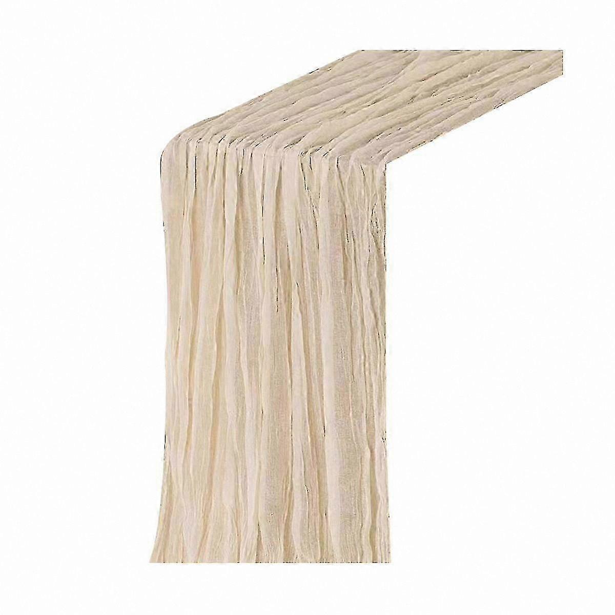 Chemin de table Boho en gaze, design rustique et transparent pour mariages, beige, 4 pièces, long chemin de table décoratif pour événements et décoration d'intérieur