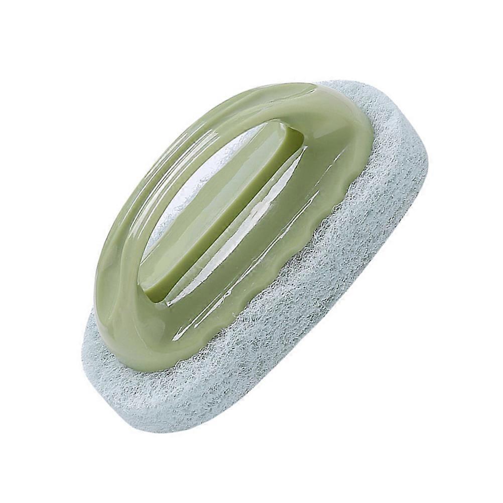 Green Rectangular Scrub Brush 2Pcs Kitchen Sponge Handle Cleaning Brush Ideal For Bathroom Cleaning