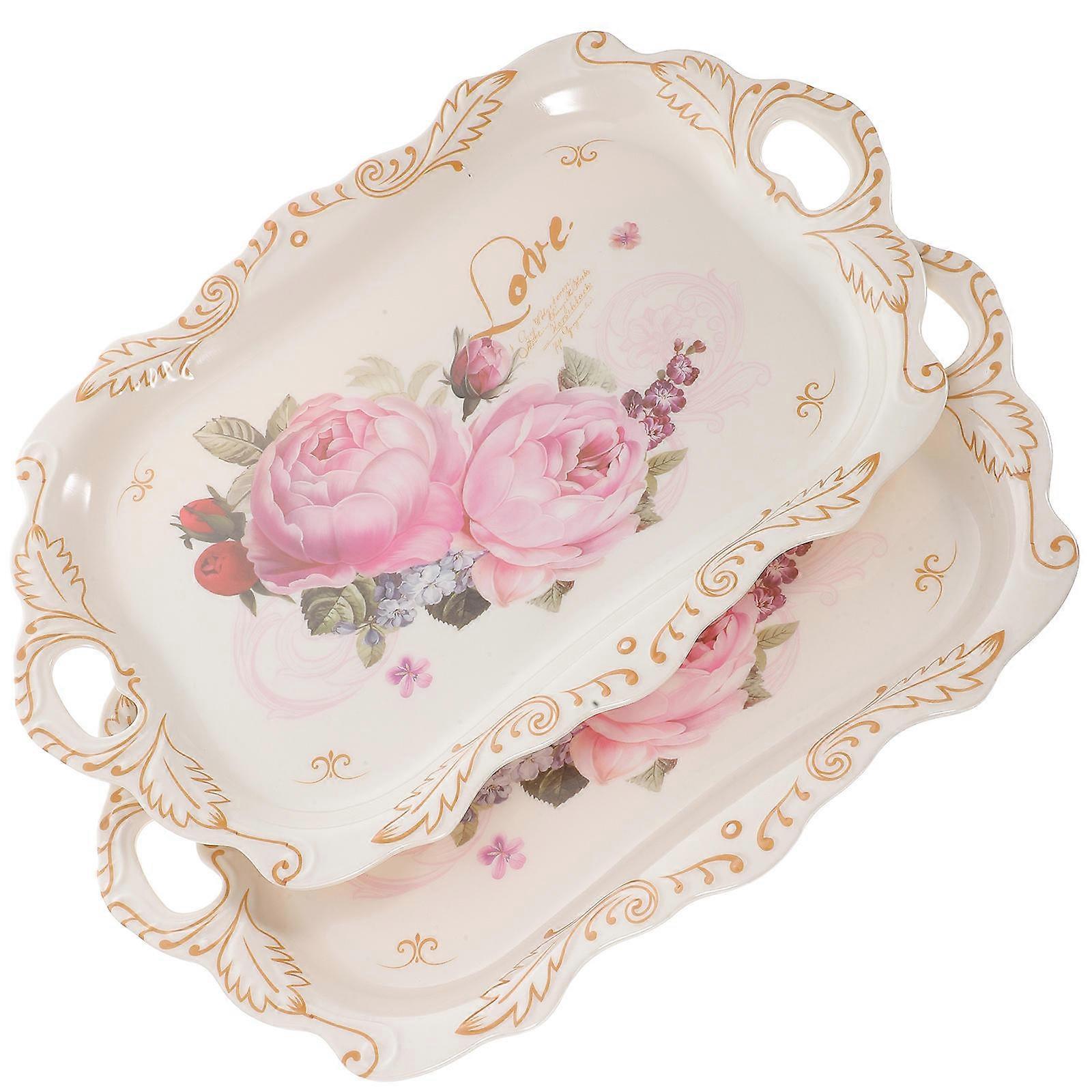 Coffee Table Tray European Style 38X26X3.3CM 2Set