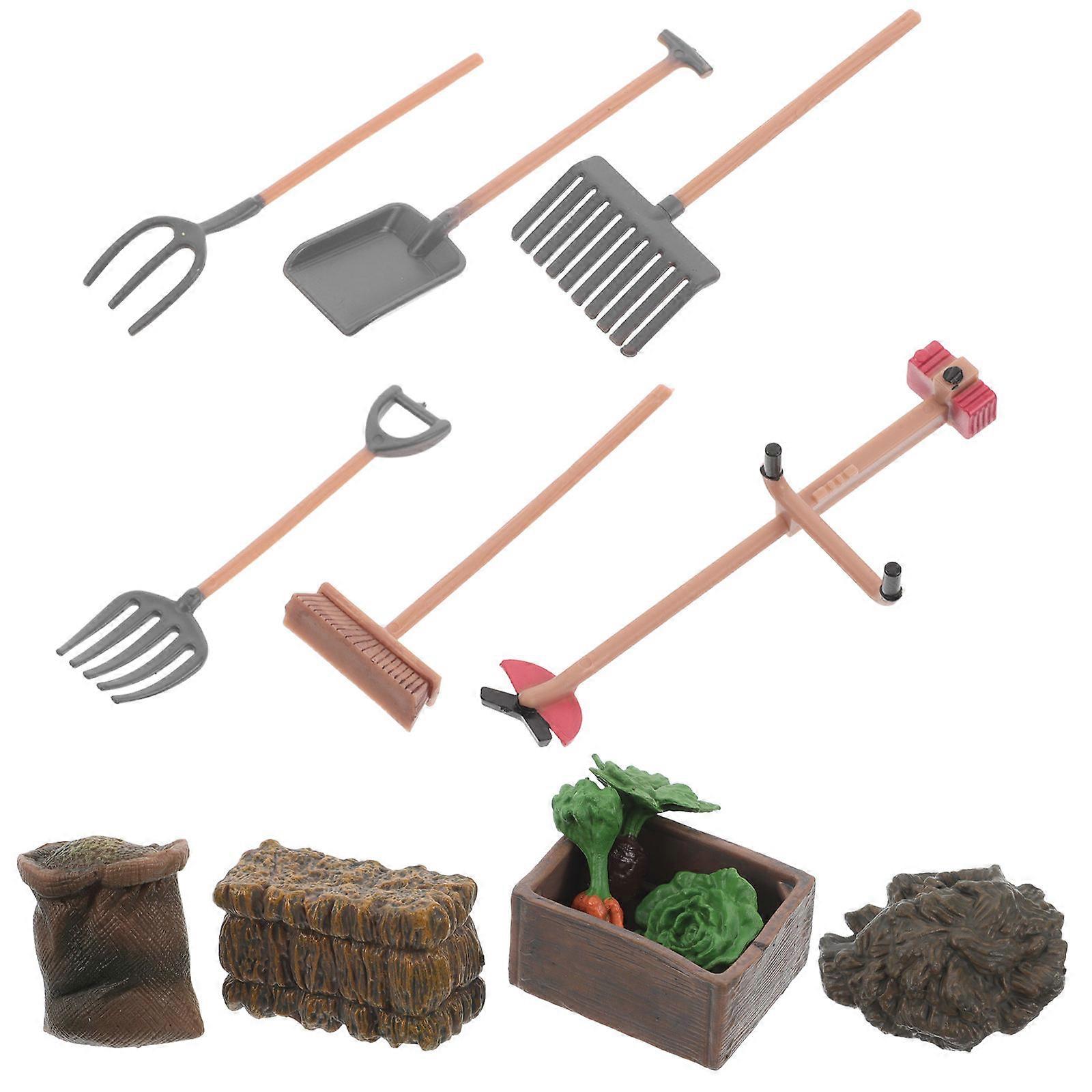 Mini Farm Tools Playset for Scene 1Set Plastic Accessories