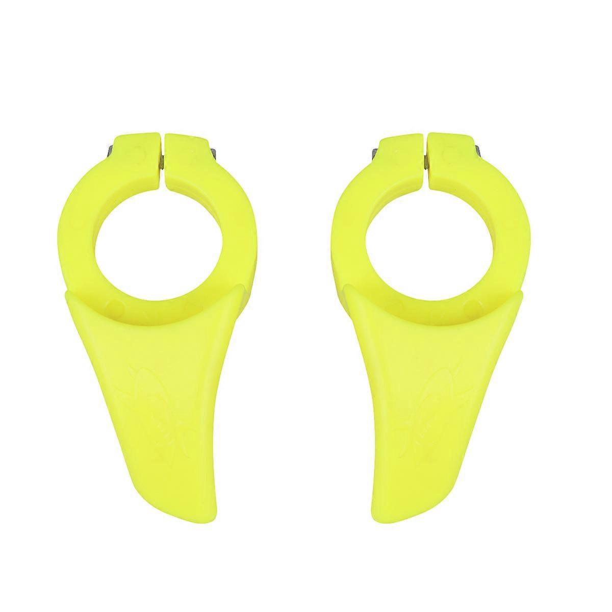 Creative Horn Shape Bike Handlebar Grips Designed For Fixed Gear Cycling In Yellow 1 Pair