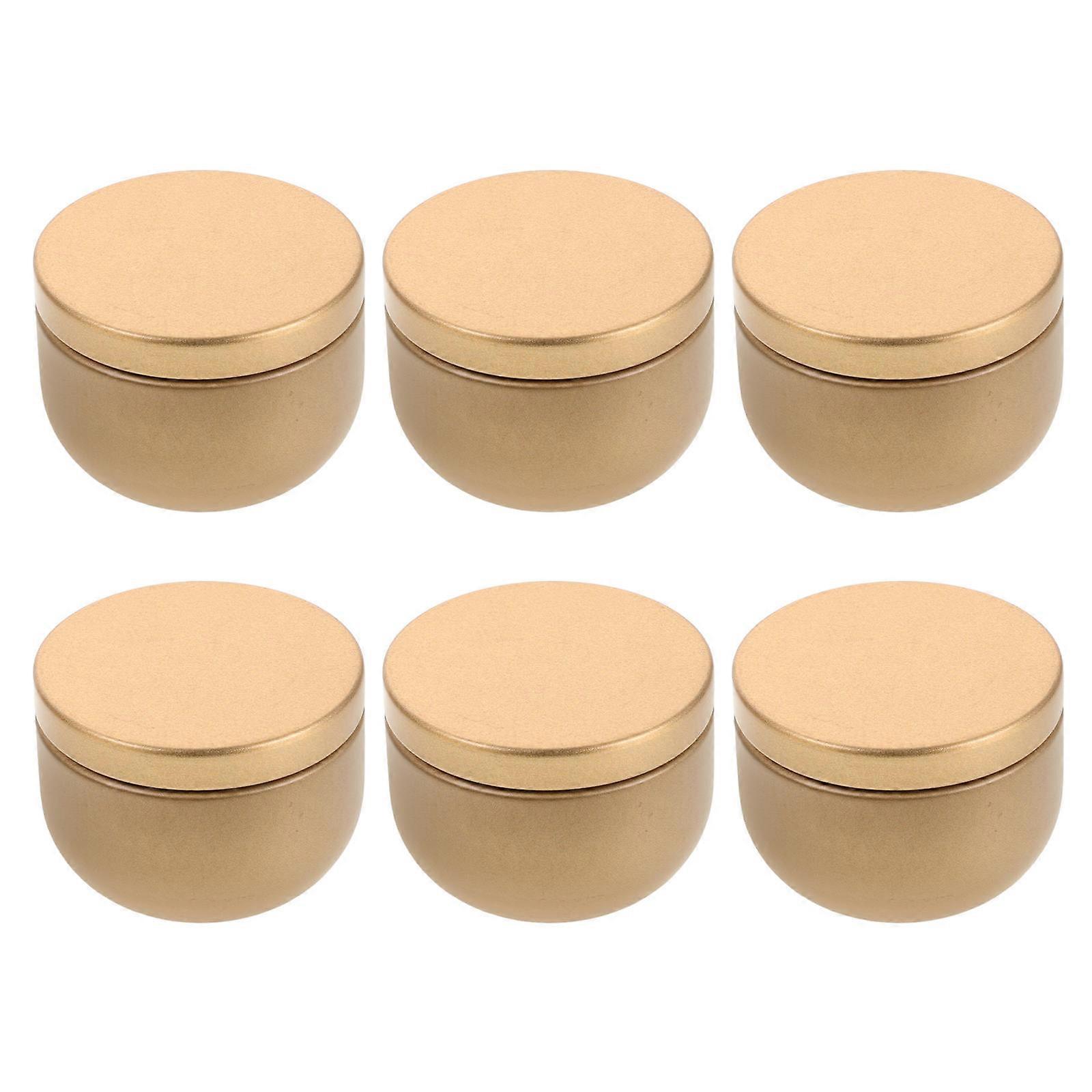 Moisture Protection Tea Tin Canister Round Shape Airtight Lids For Sugar Storage 24Pcs