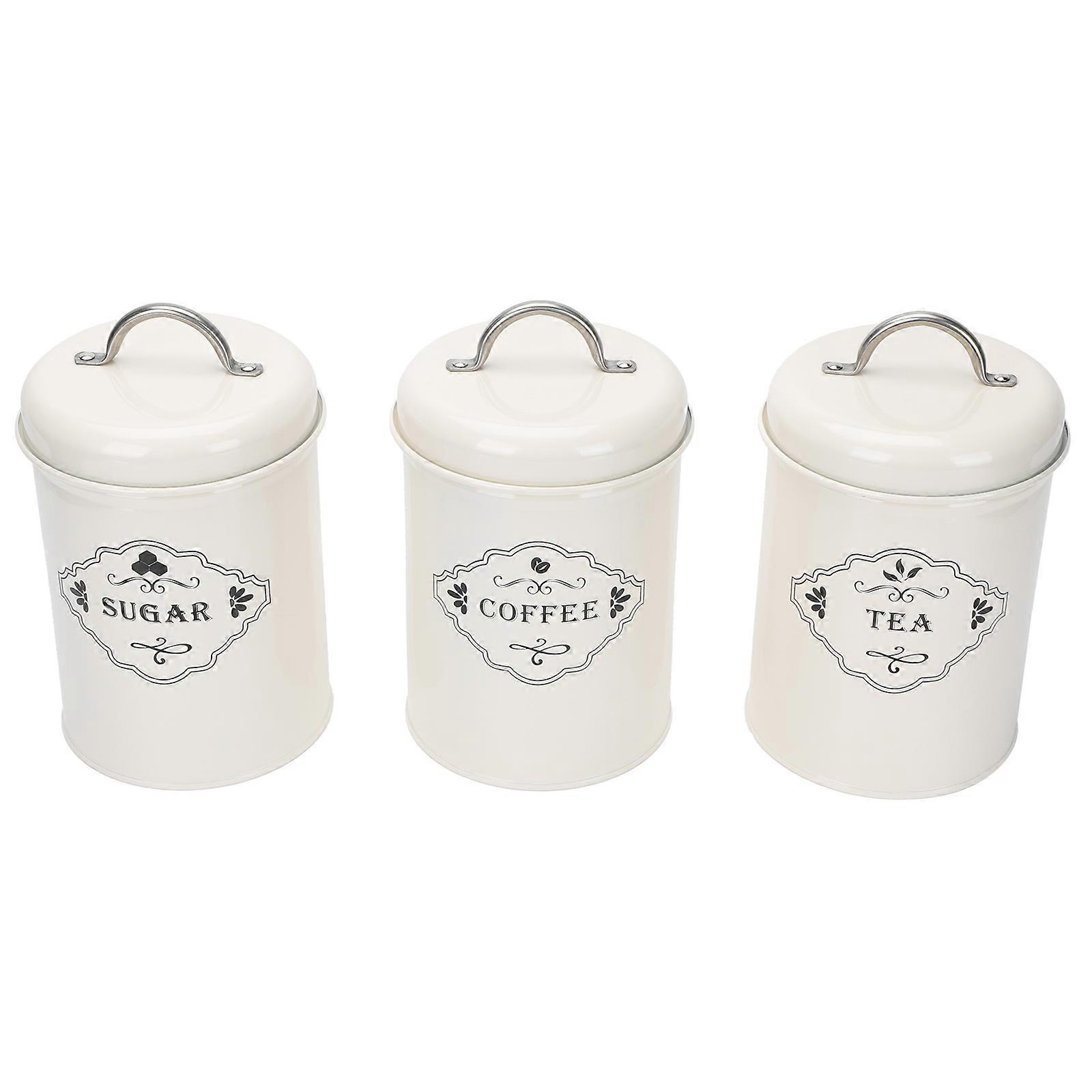 Moister-Proof Tea Cans for Storage Use 2Sets Iron Tin Canisters with Lids