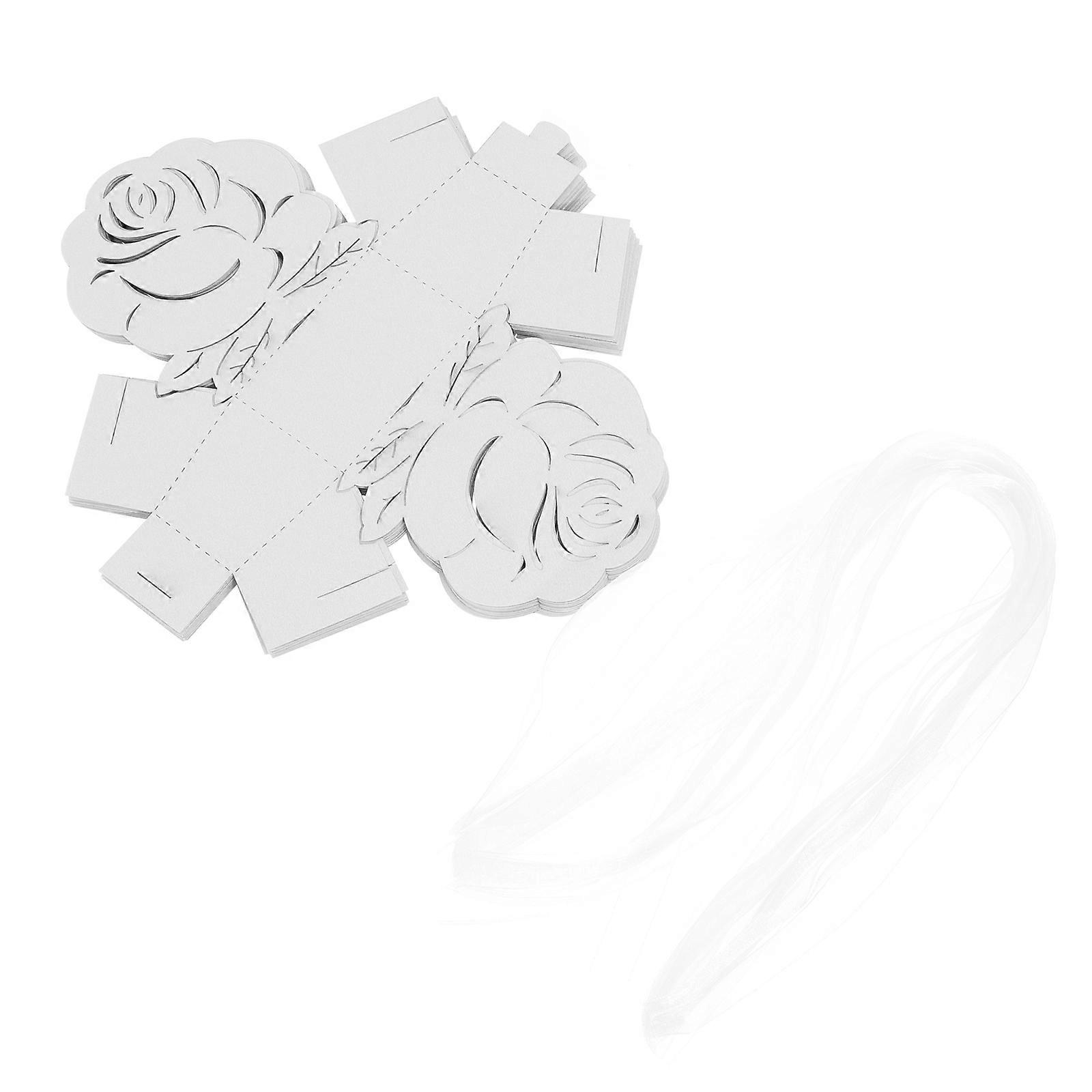 Wedding Candy Boxes Paper Rose Shaped Storage Boxes for Gift Packing 100Pcs