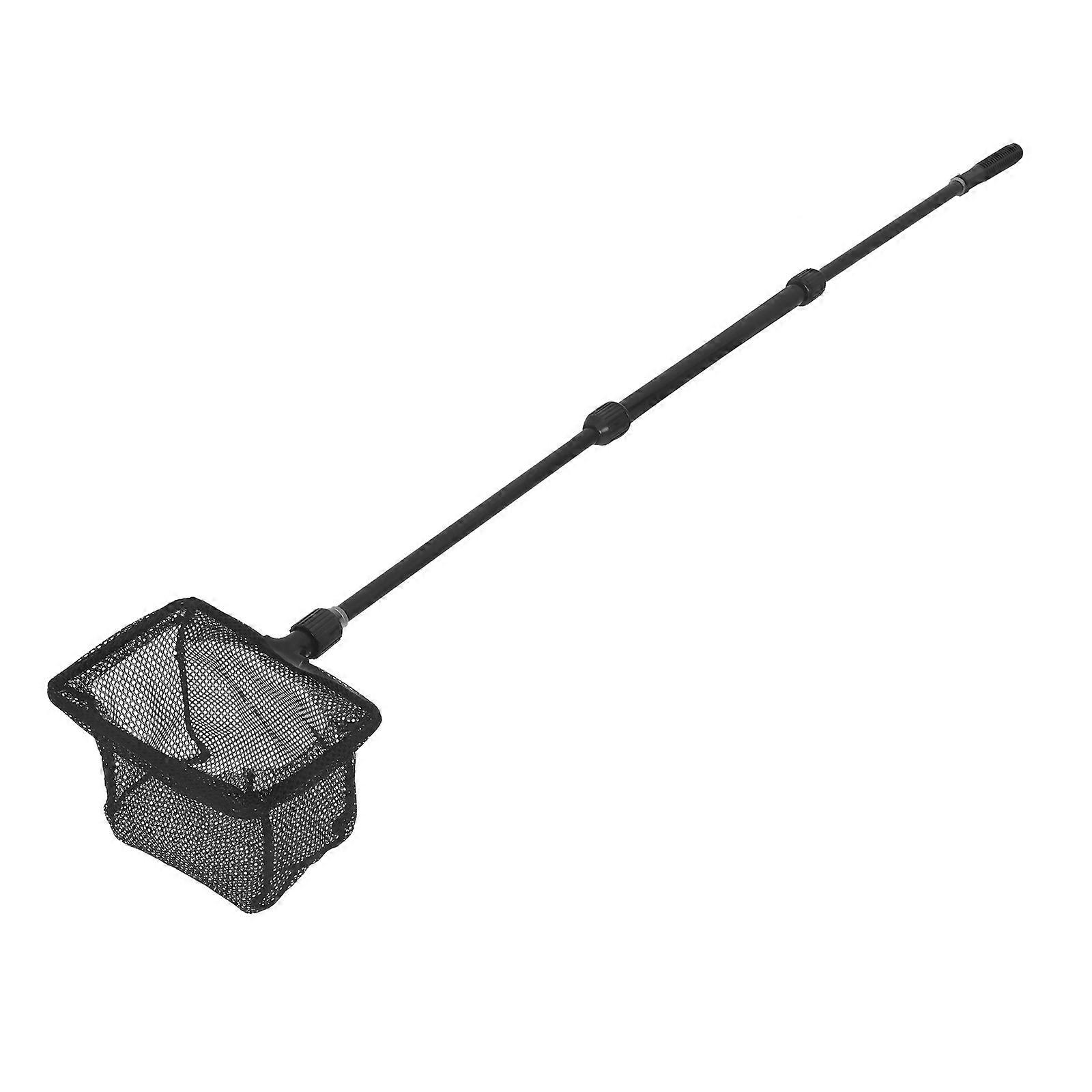 Landing Net with Telescopic Handle for Catching Use 3Pcs Black