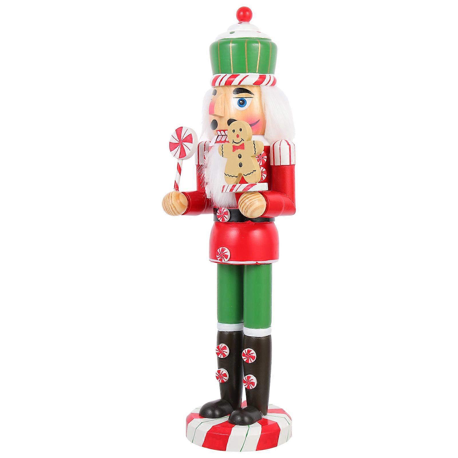 Assorted Color Wooden Nutcracker Statue for Christmas Decor 3Pcs Set