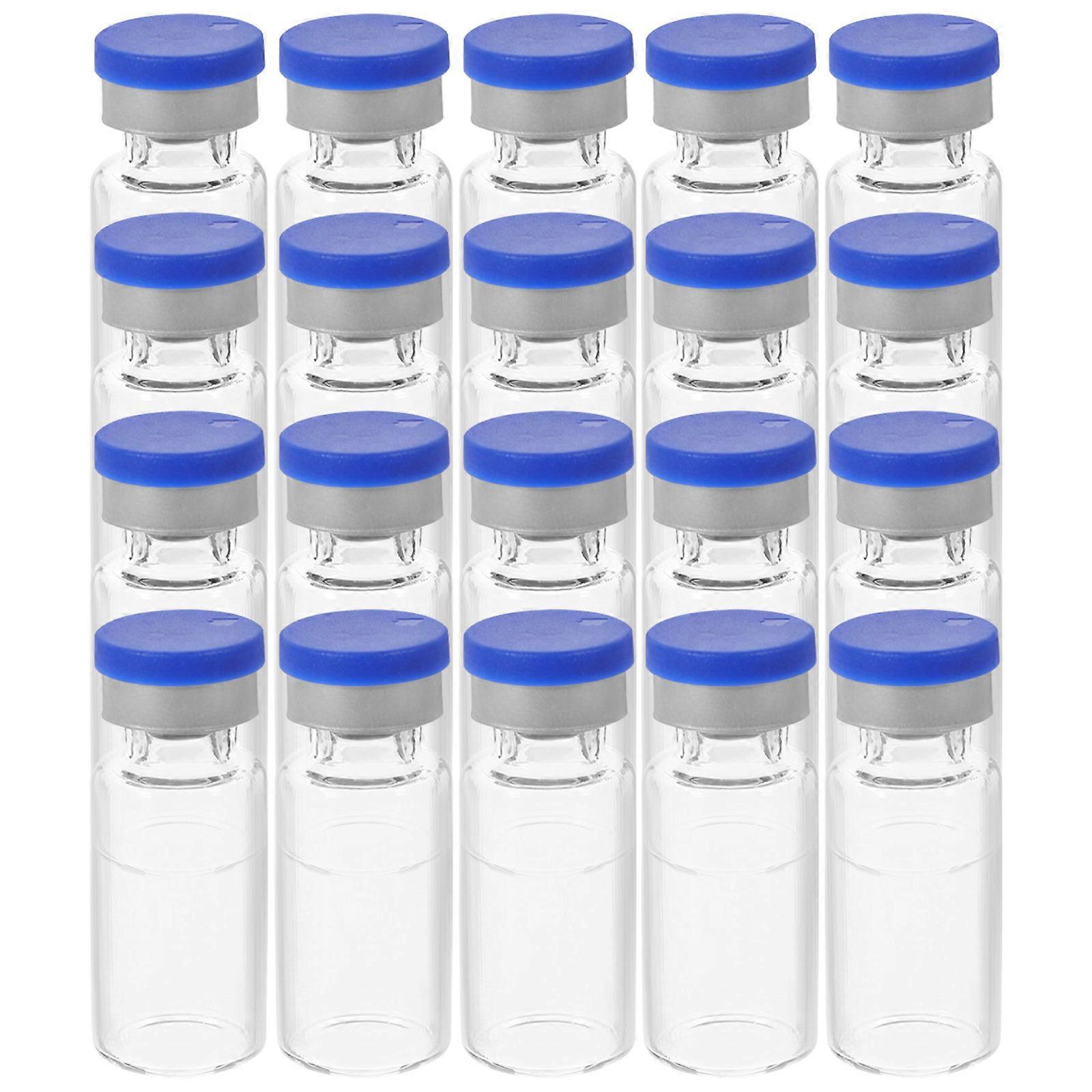 Glass Vials with Caps 20Pcs Multi Color Small Bottles Leak-Proof Seal for Storage Use