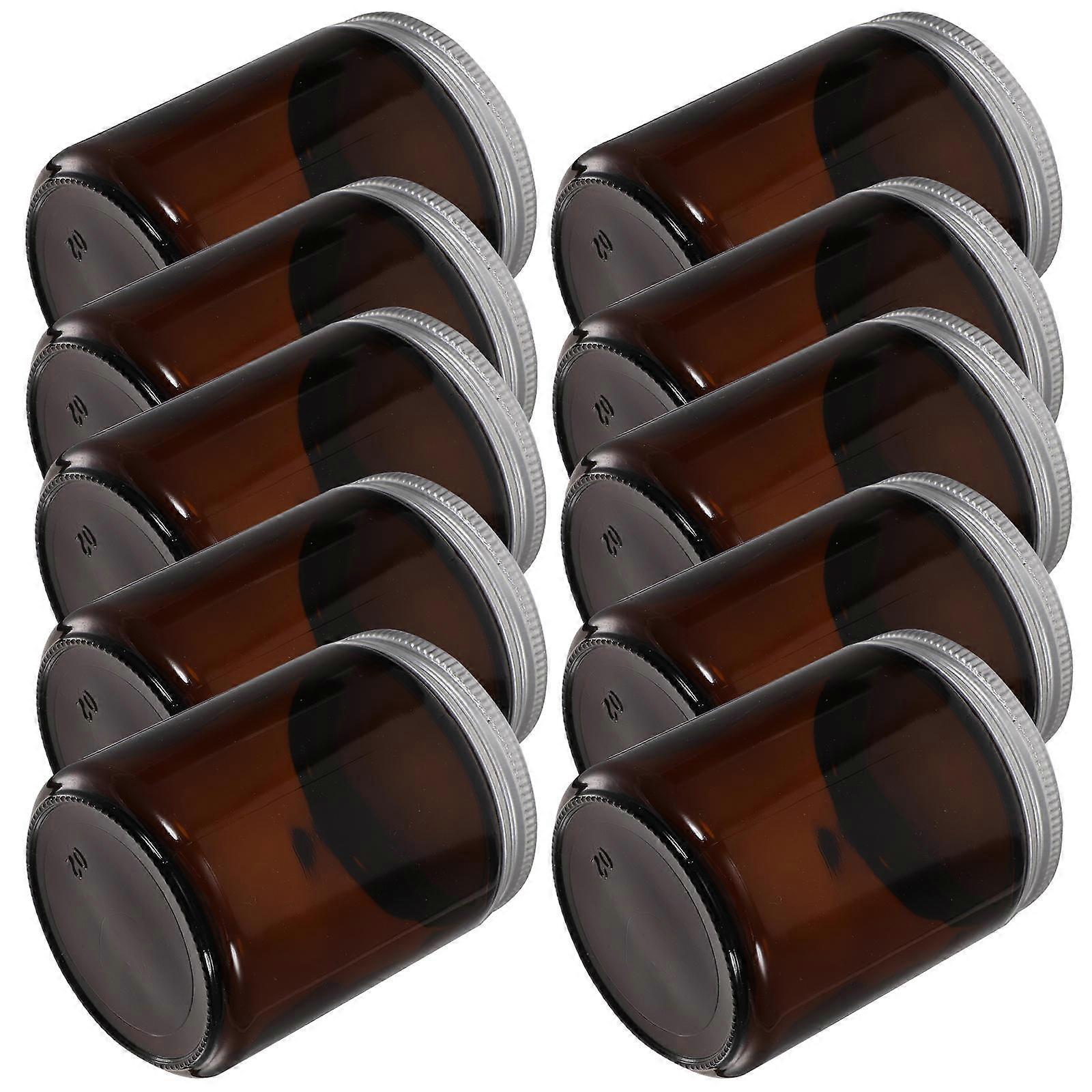 Brown Glass Candle Holder for Storing 12Pcs Empty Candle Jars with Lid