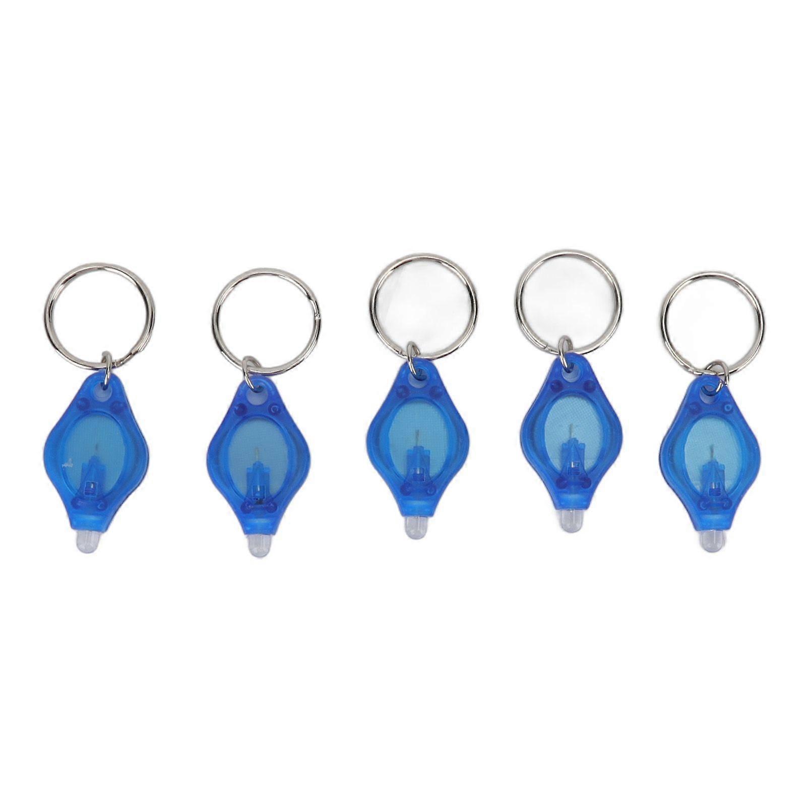 5PCS Mini LED Keychain Flashlight Portable Key Ring Flashlight for Jewelry Detecting Blue Light