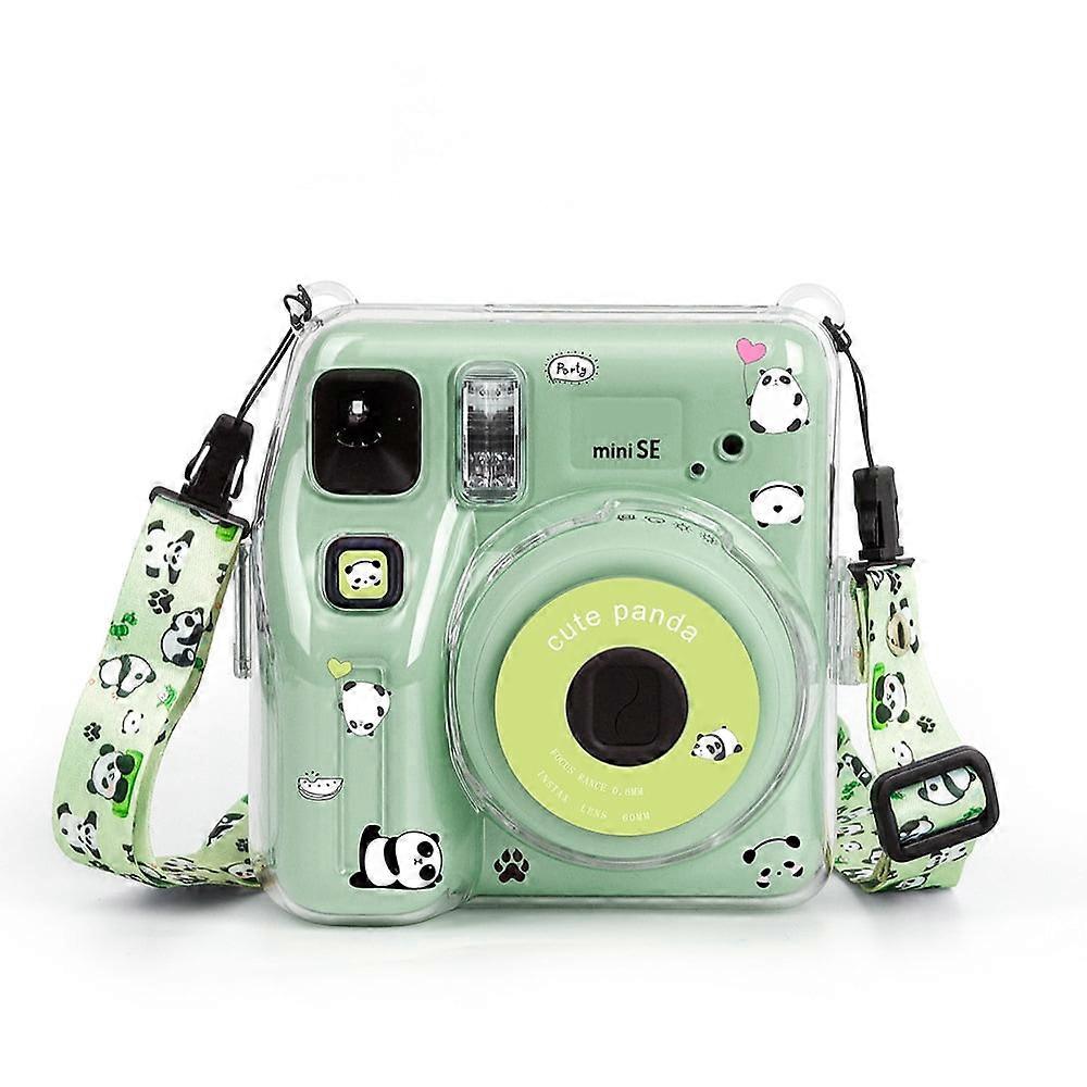 Transparent Storage Case For Instax Mini SE Camera Carrying Bag Protective Shell Crystal Case With Strap&Sticker Set