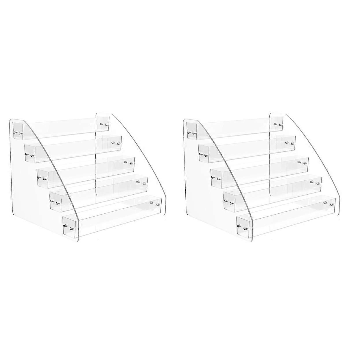 2X CD Holder 5 Tier, Clear CD Organizers, CD Display Rack Holds Up to 30 Standard DVD Cases for Medi
