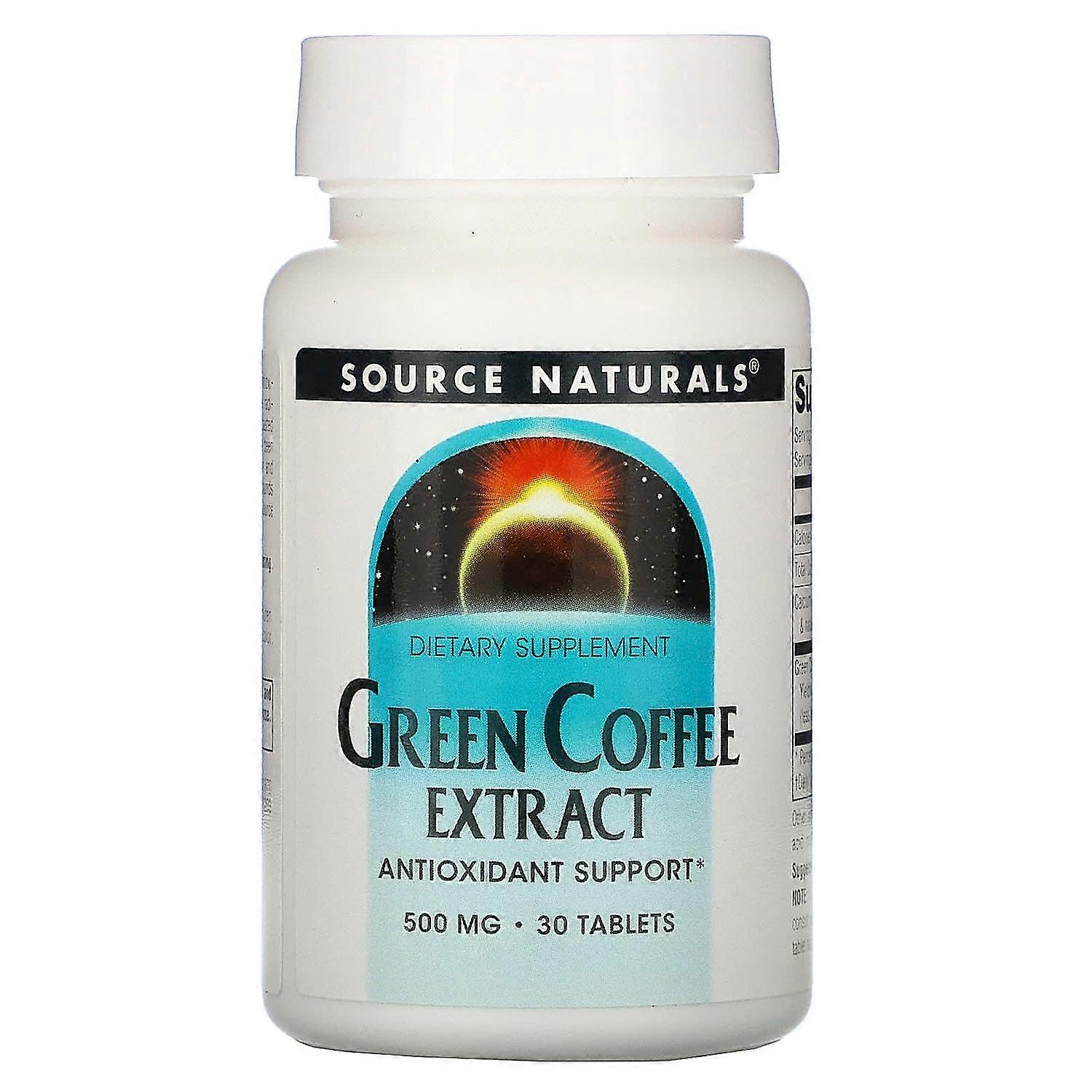Source Naturals, Green Coffee Extract, 500 mg, 30 Tablets