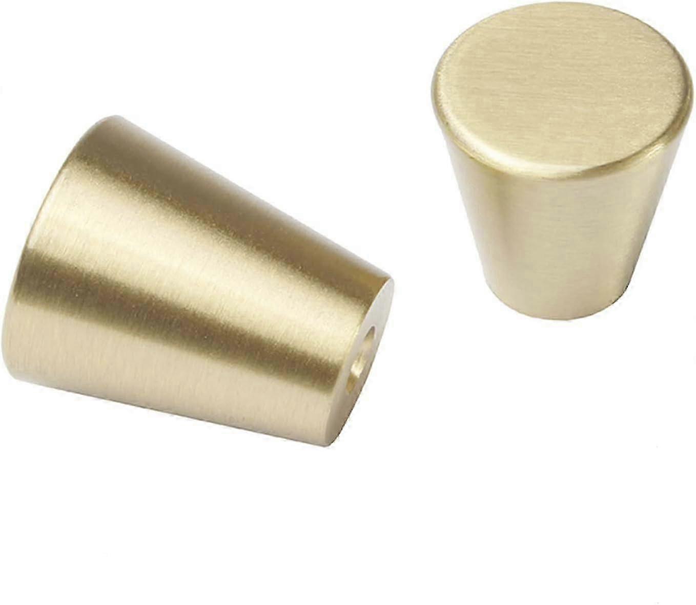 10 Pack Gold Aluminum Alloy Knobs for Dresser Pull, Tapered Drawer Knobs Cabinet Copper Knobs, Solid Brushed Brass Kitchen Cabinet Bathroom Knobs
