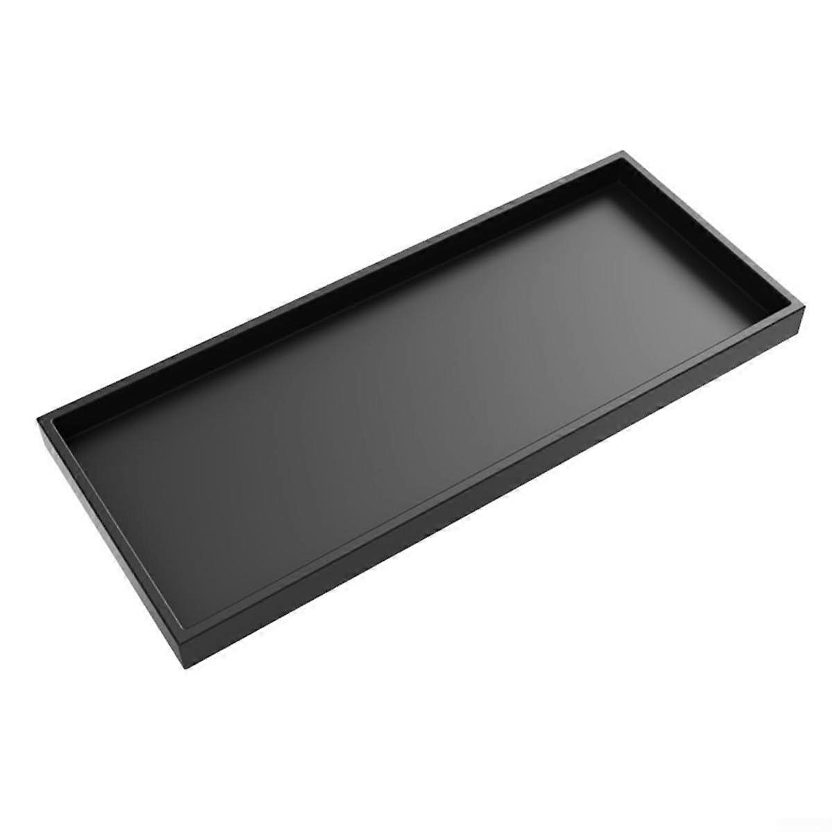 Easy Maintenance Silicone Tray Bathroom Essentials Organizer 30x12.5cm Black