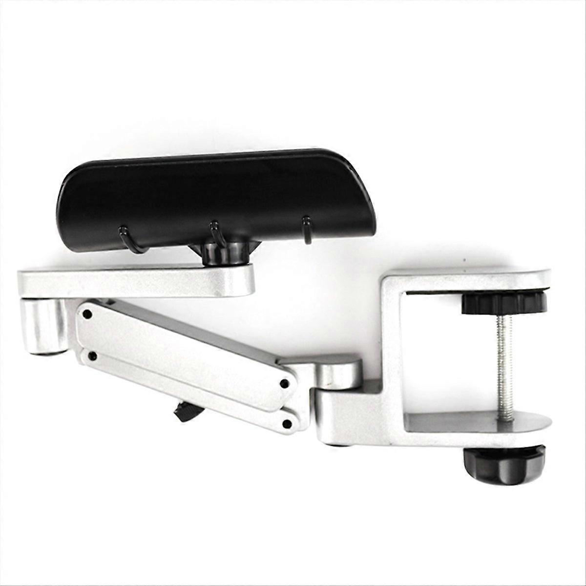 Metal Adjustable Arm Rest Wrist Support Extended Mouse Pad Silver