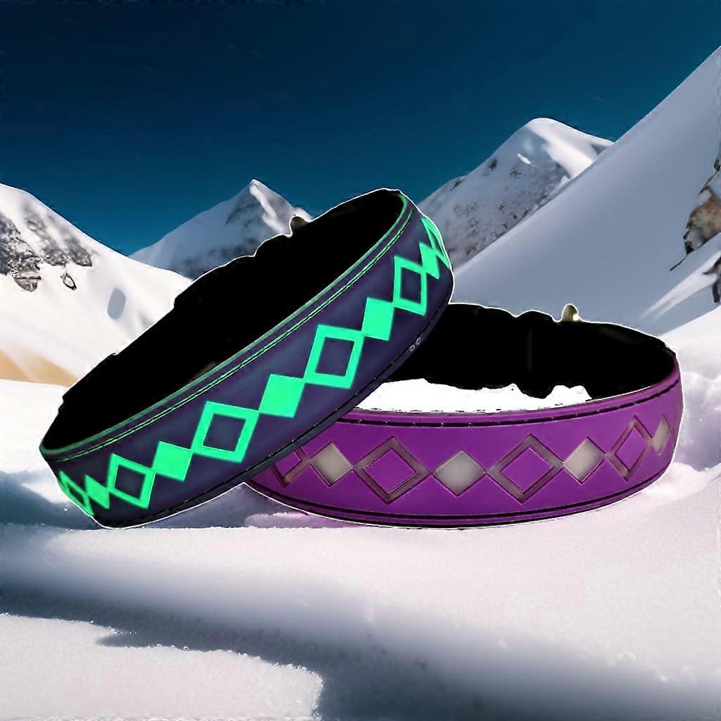 Subversive USBC led Light up Dog Collar 3D Xmas Design Soft Material Multicolor Lighting Size L 19.723.6in Purple